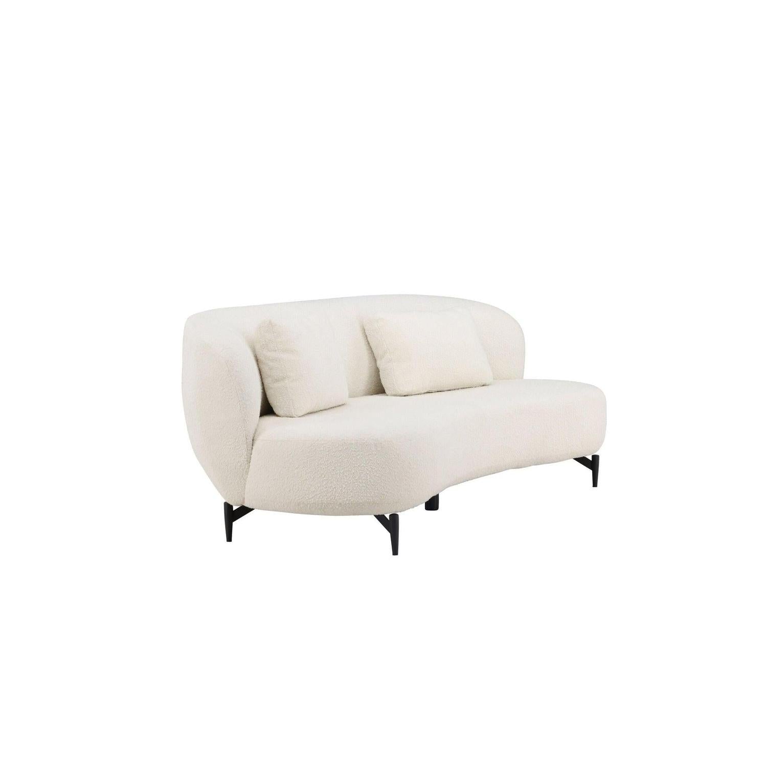 2-Sitzer Sofa Luna aus Teddy Bouclé - Weiß-2-Sitzer Sofas-Venture Home-le canapé
