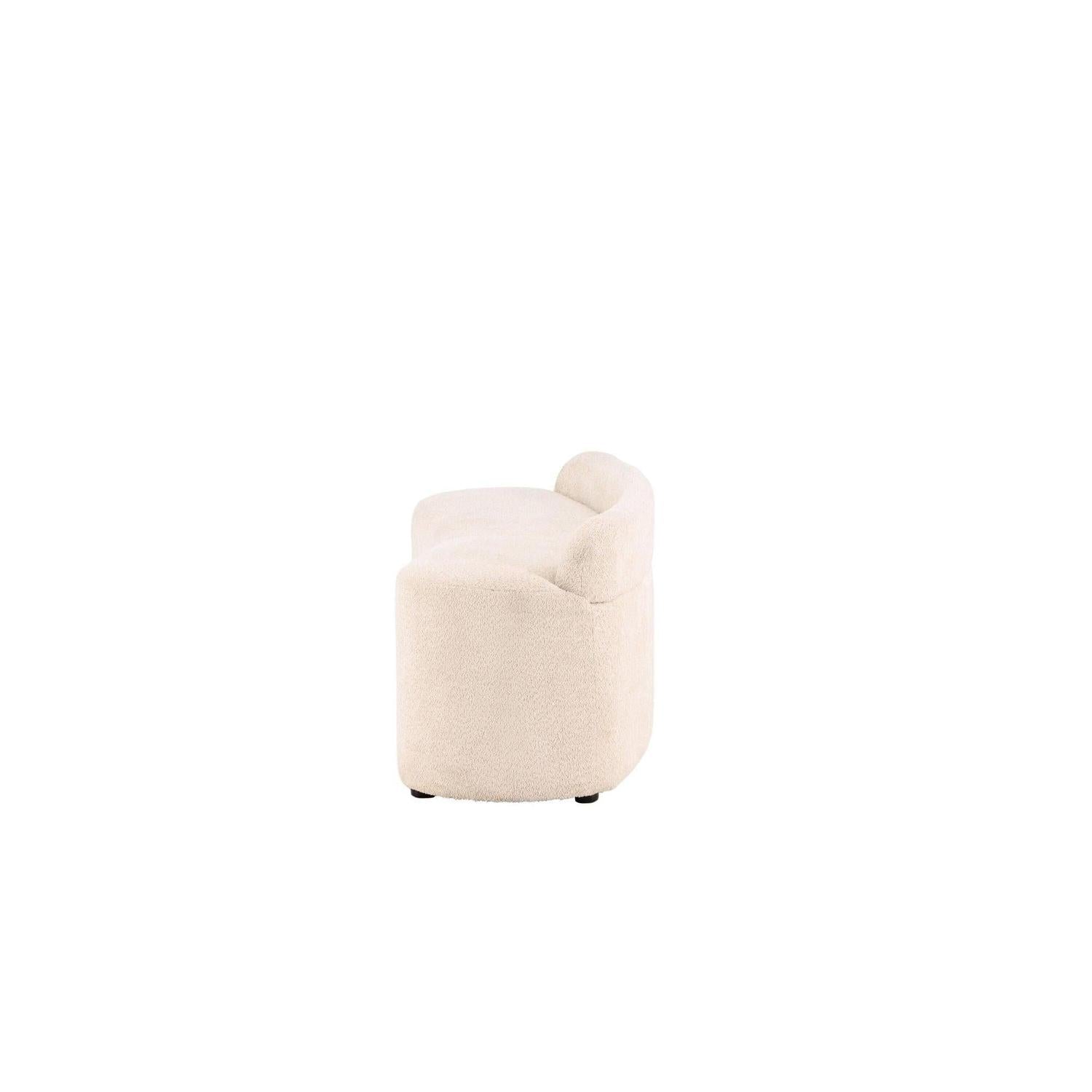 2-Sitzer Sofa Pocatello aus Teddy Bouclé - Weiß-2-Sitzer Sofas-Venture Home-le canapé