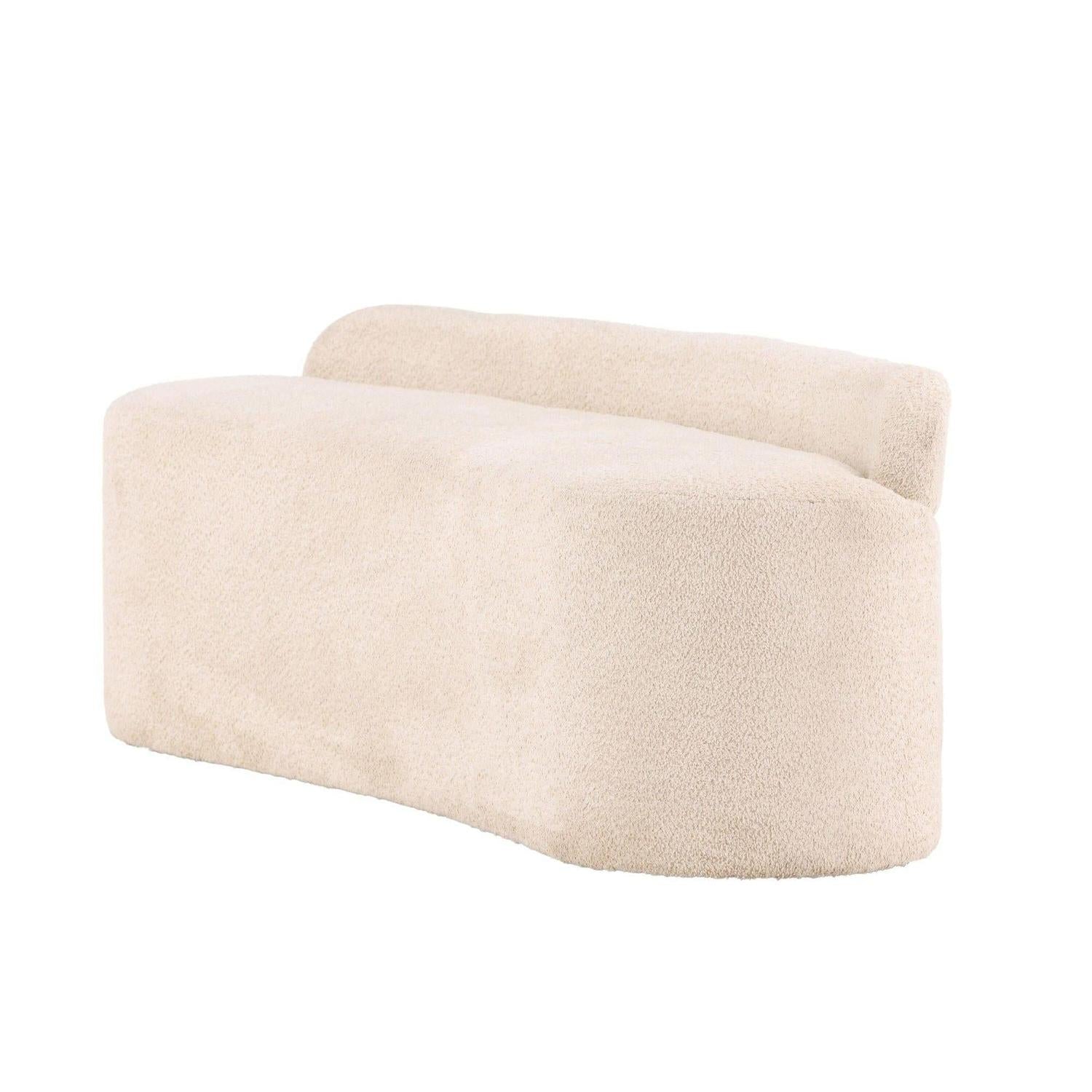 2-Sitzer Sofa Pocatello aus Teddy Bouclé - Weiß-2-Sitzer Sofas-Venture Home-le canapé