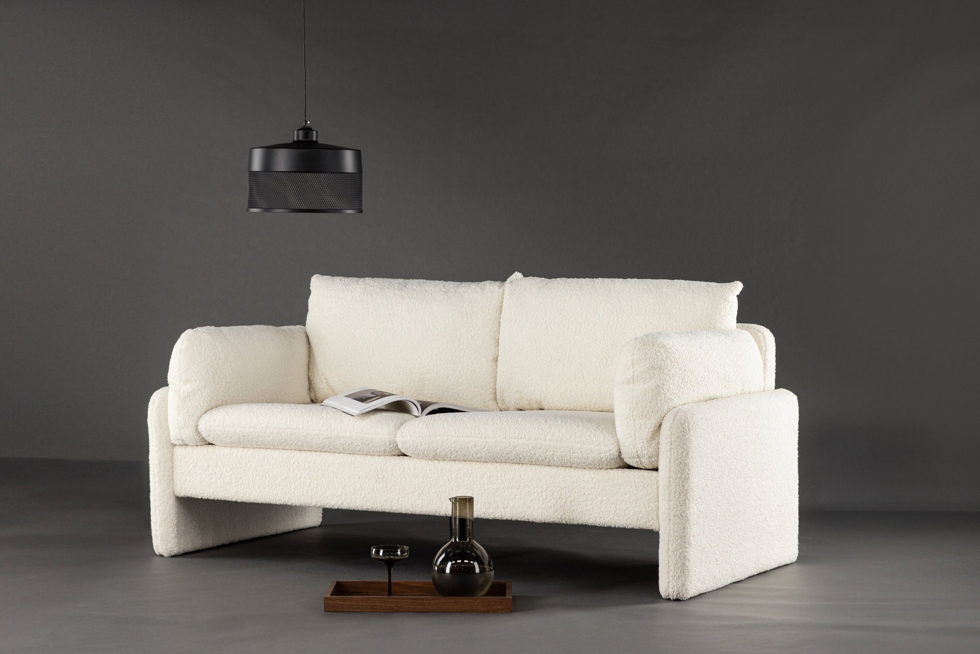 2-Sitzer Sofa Vindel aus Teddy Bouclé - Weiß-2-Sitzer Sofa-Venture Home-le canapé