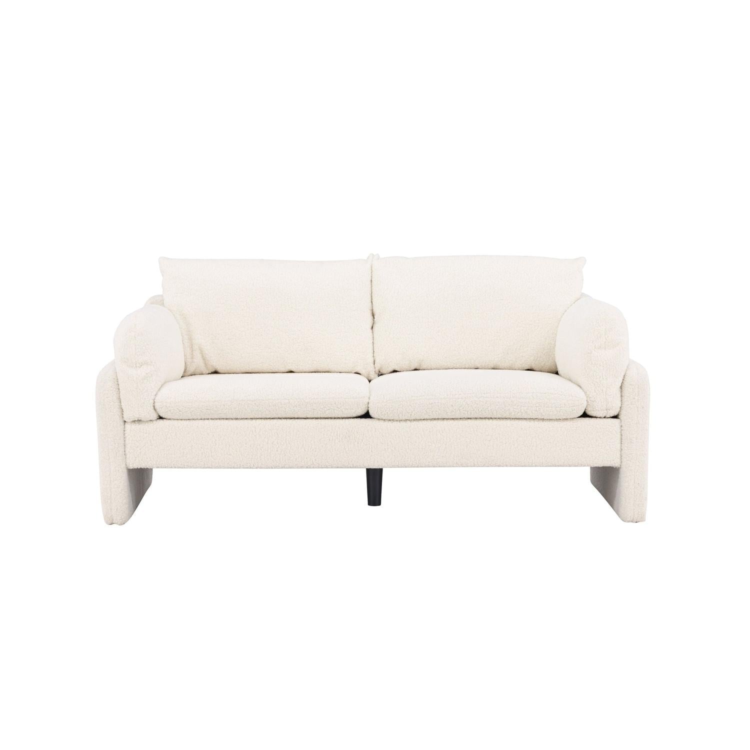 2-Sitzer Sofa Vindel aus Teddy Bouclé - Weiß-2-Sitzer Sofa-Venture Home-le canapé