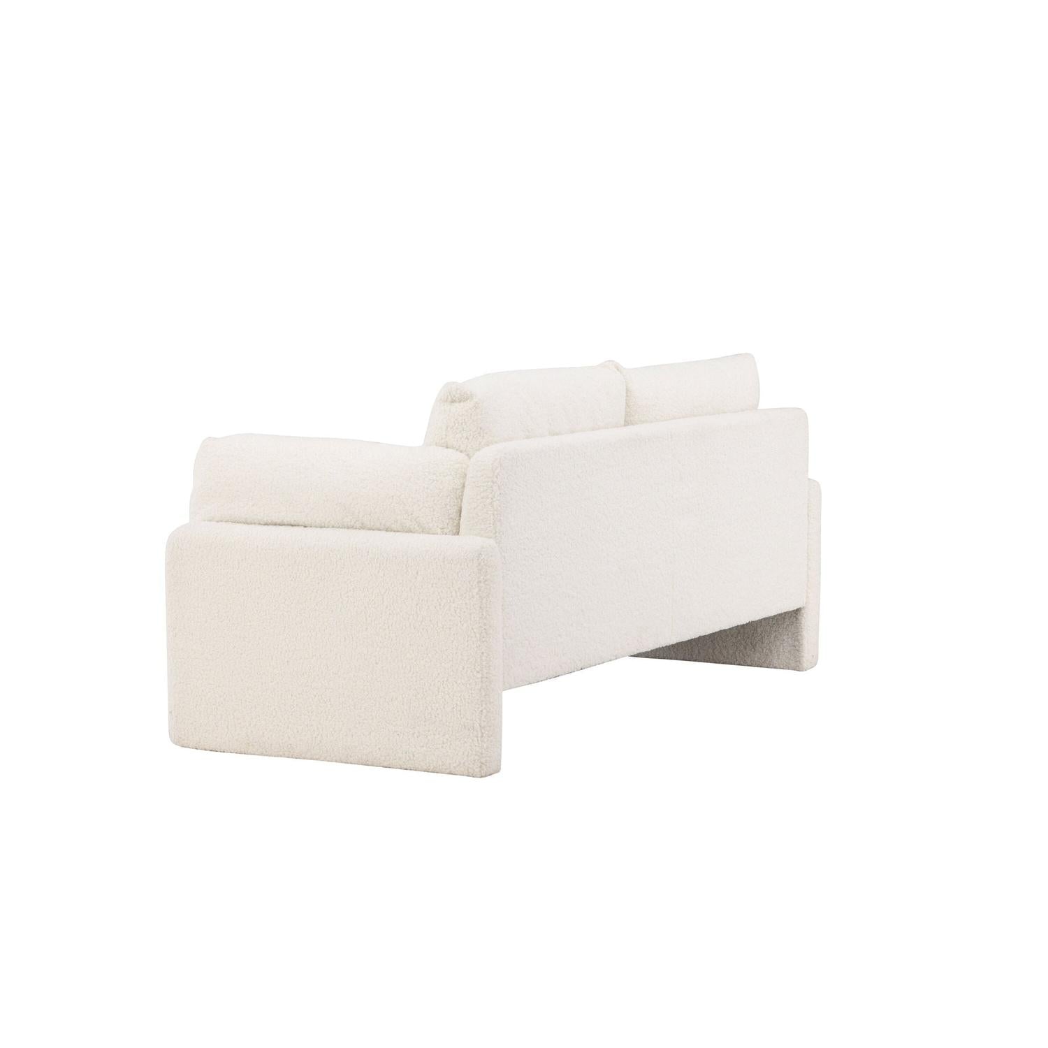 2-Sitzer Sofa Vindel aus Teddy Bouclé - Weiß-2-Sitzer Sofas-Venture Home-le canapé