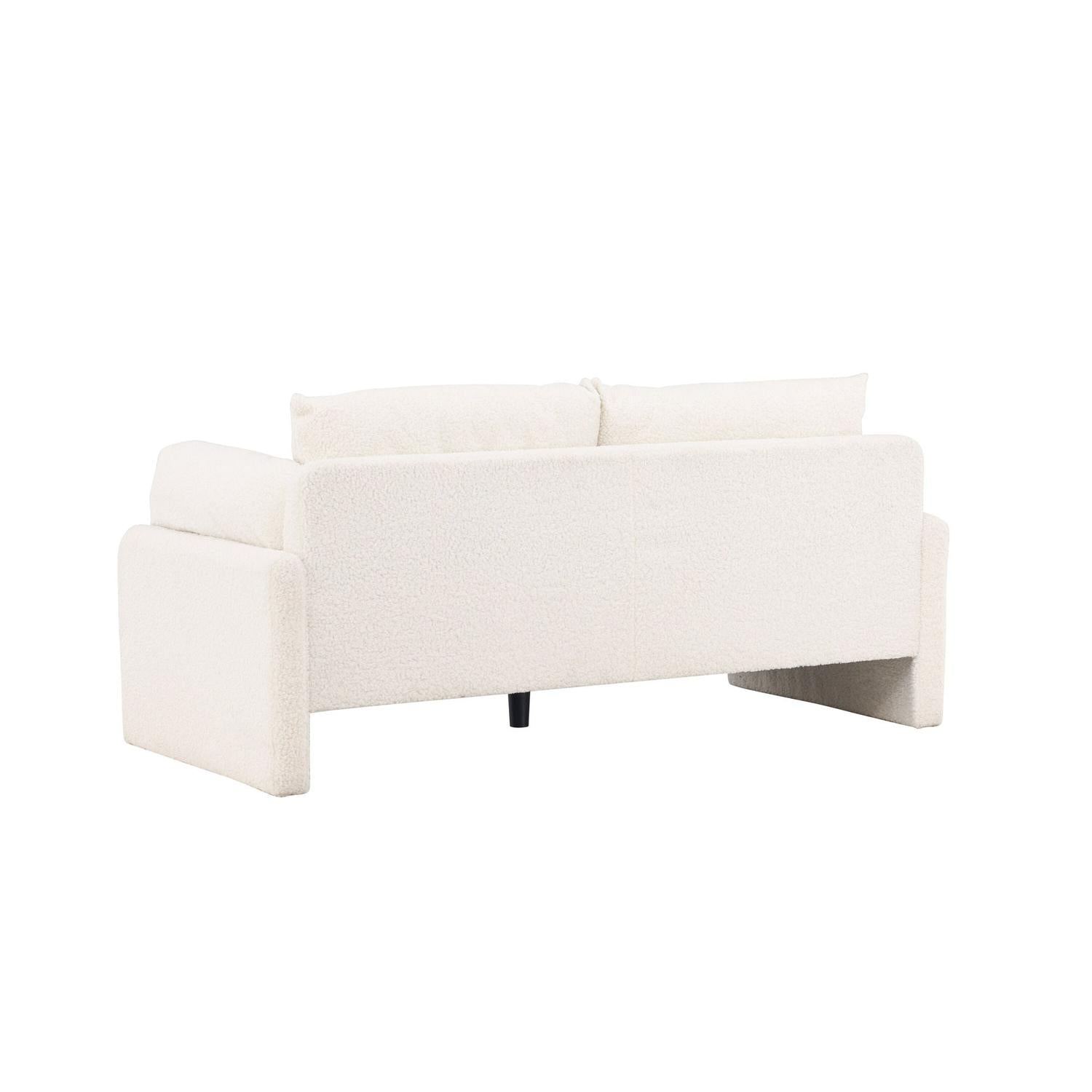 2-Sitzer Sofa Vindel aus Teddy Bouclé - Weiß-2-Sitzer Sofas-Venture Home-le canapé