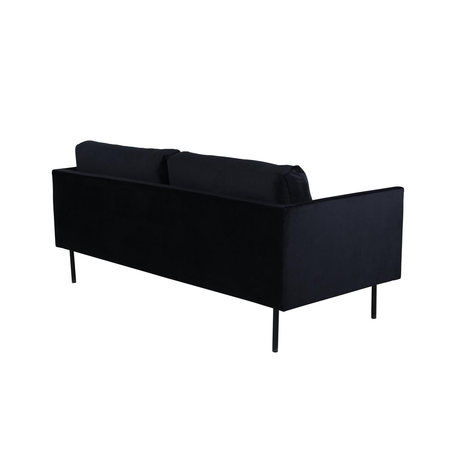 2-Sitzer Sofa Zoom aus Samt- Schwarz-2-Sitzer Sofas-Venture Home-le canapé