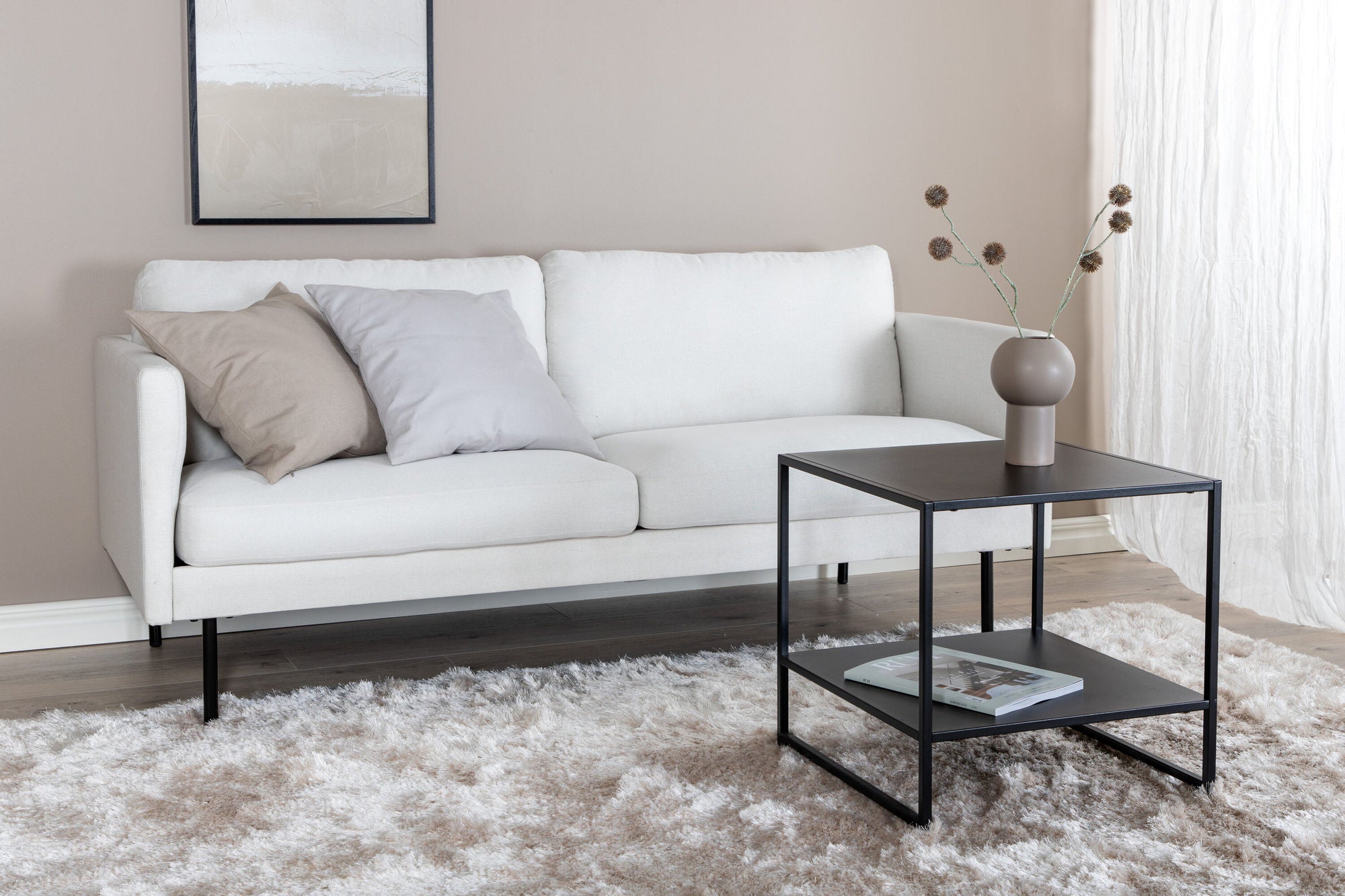 2-Sitzer Sofa Zoom aus Stoff - Beige-2-Sitzer Sofas-Venture Home-le canapé