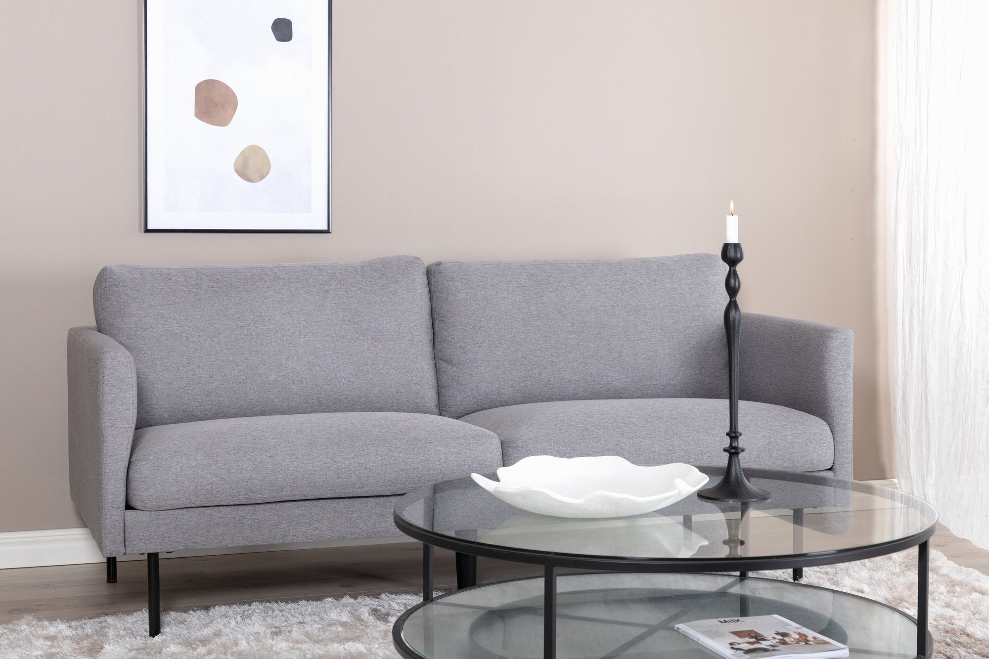 2-Sitzer Sofa Zoom aus Stoff - Grau-2-Sitzer Sofas-Venture Home-le canapé