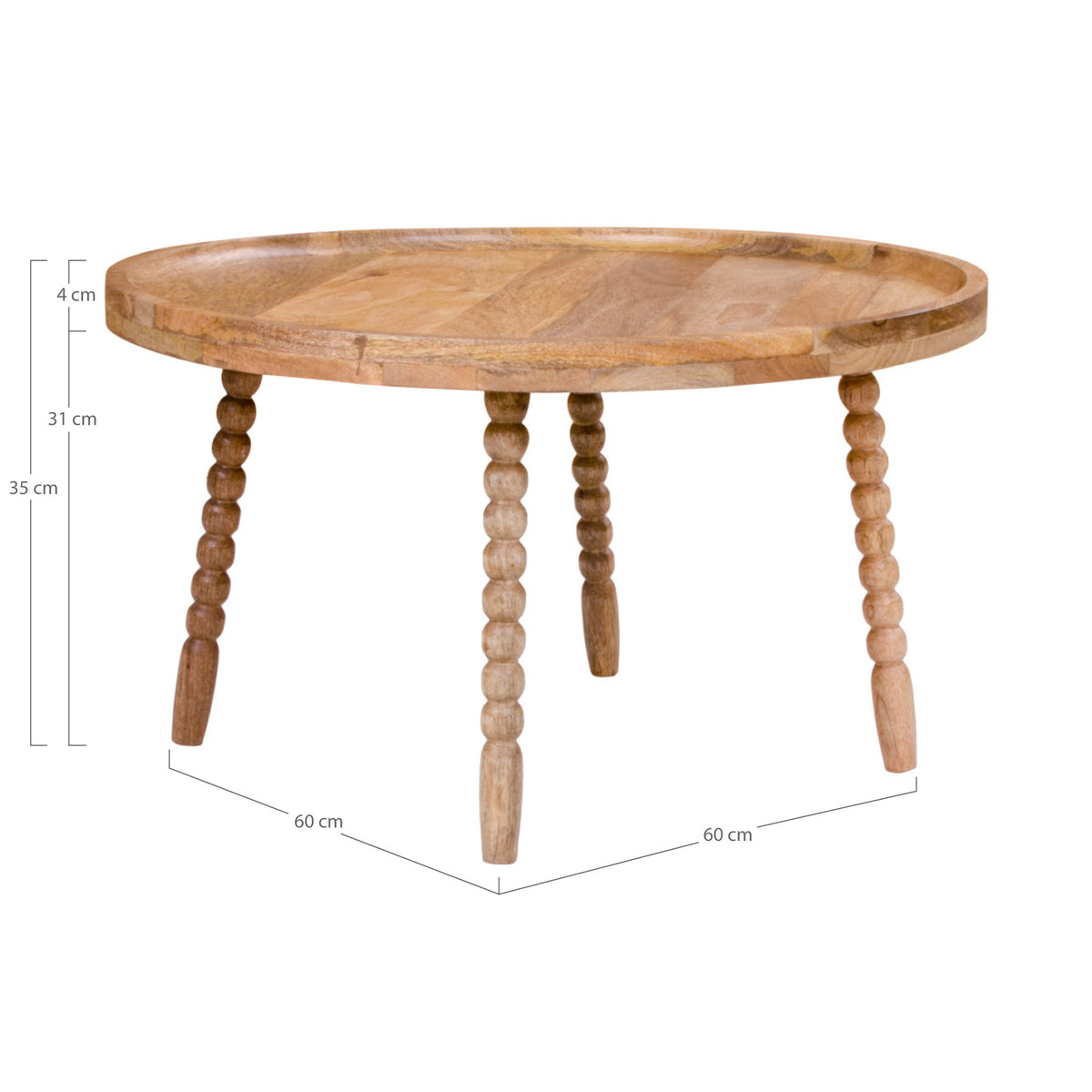 Couchtisch Jammu Ø60cm aus Massivholz