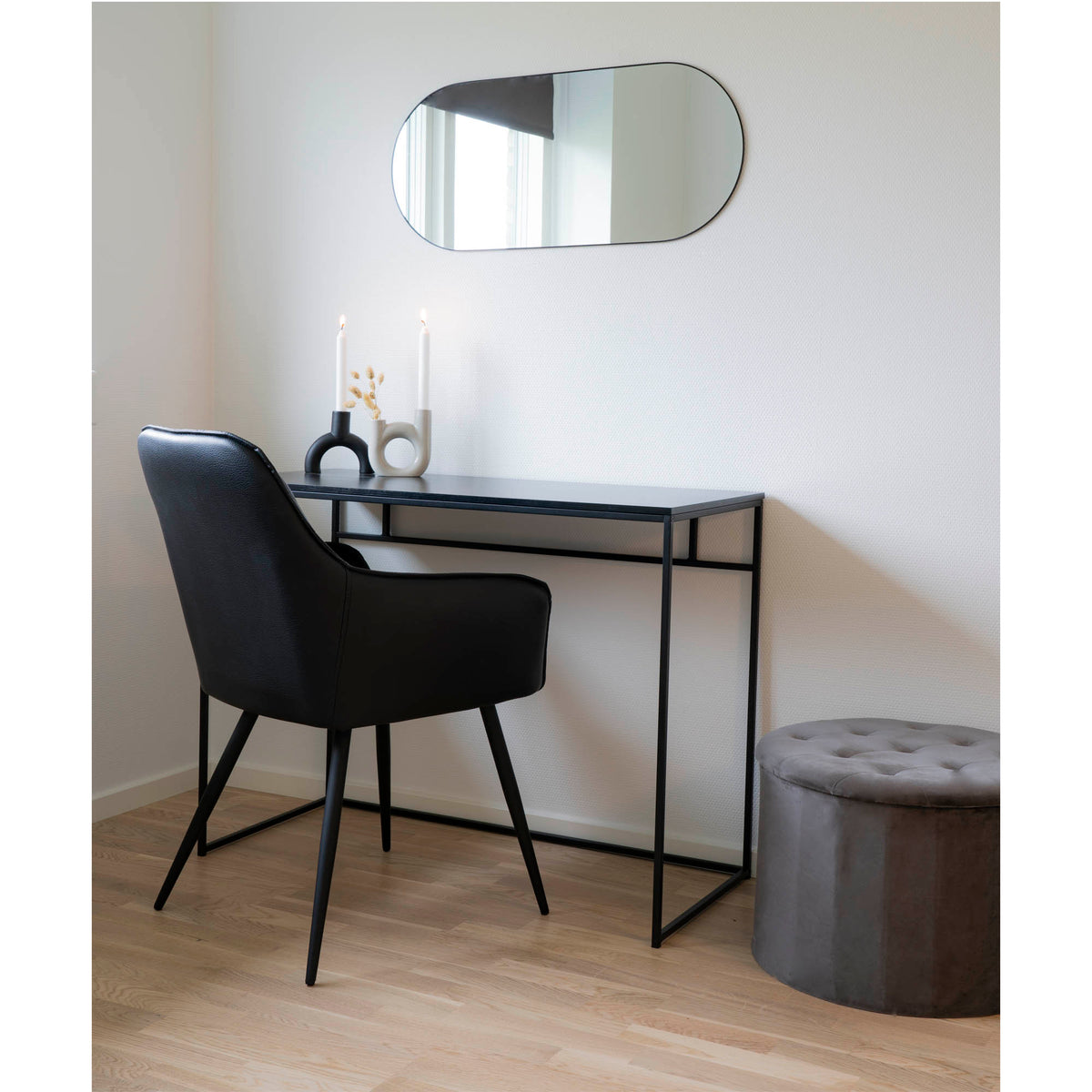 Schreibtisch Vita 100cm aus Metall - Schwarz