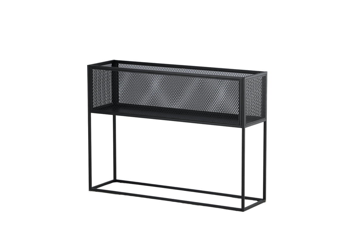 Regal Netz 110cm aus Metall mit Gitteroptik - Schwarz - Venture Home - le canapé