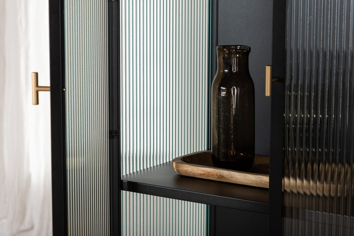 Vitrine Garis 160cm aus Metall - Schwarz - Venture Home - le canapé