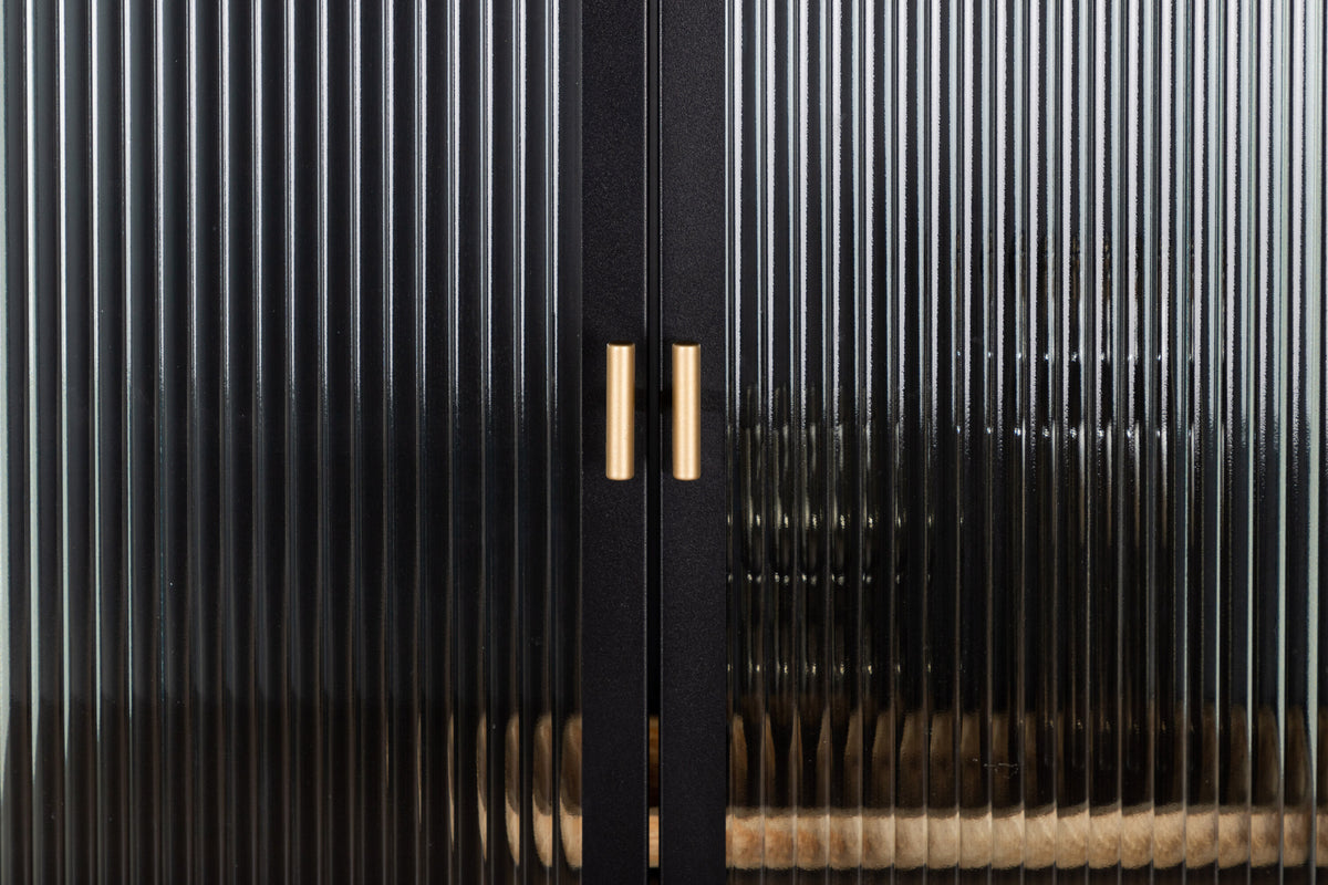 Vitrine Garis 160cm aus Metall - Schwarz - Venture Home - le canapé