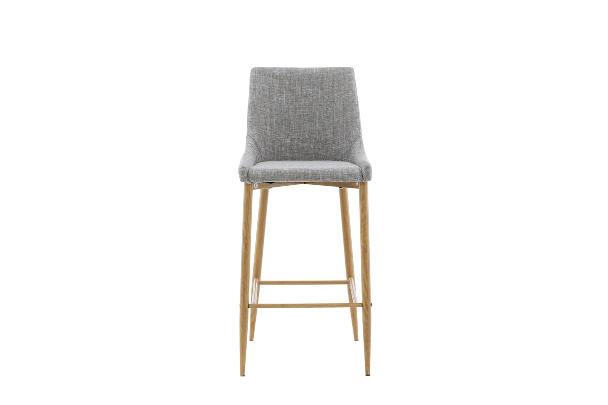 2er-Set Barhocker Plaza mit Fußstütze - Hellgrau - Venture Home - le canapé