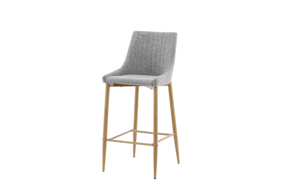 2er-Set Barhocker Plaza mit Fußstütze - Hellgrau - Venture Home - le canapé