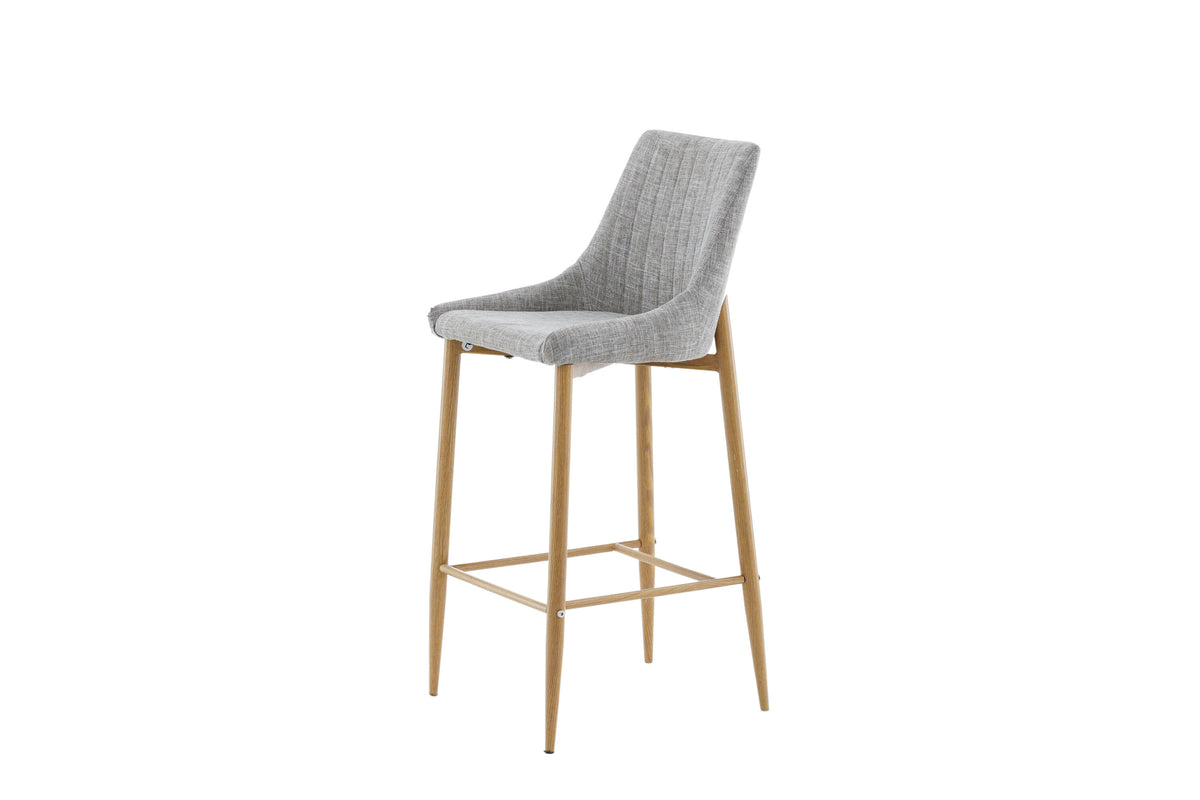 2er-Set Barhocker Plaza mit Fußstütze - Hellgrau - Venture Home - le canapé