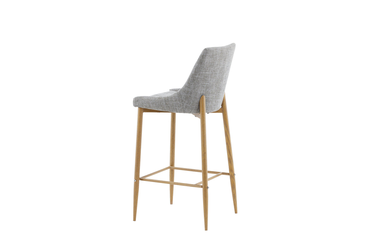 2er-Set Barhocker Plaza mit Fußstütze - Hellgrau - Venture Home - le canapé