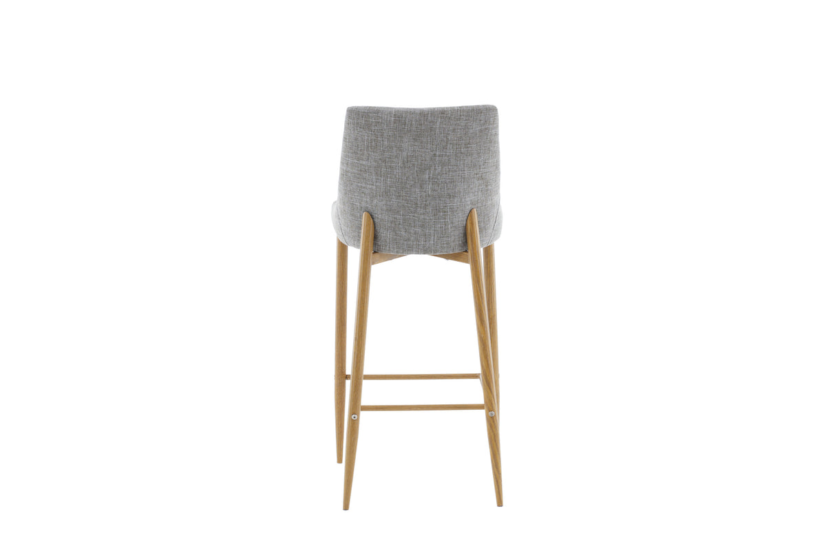 2er-Set Barhocker Plaza mit Fußstütze - Hellgrau - Venture Home - le canapé