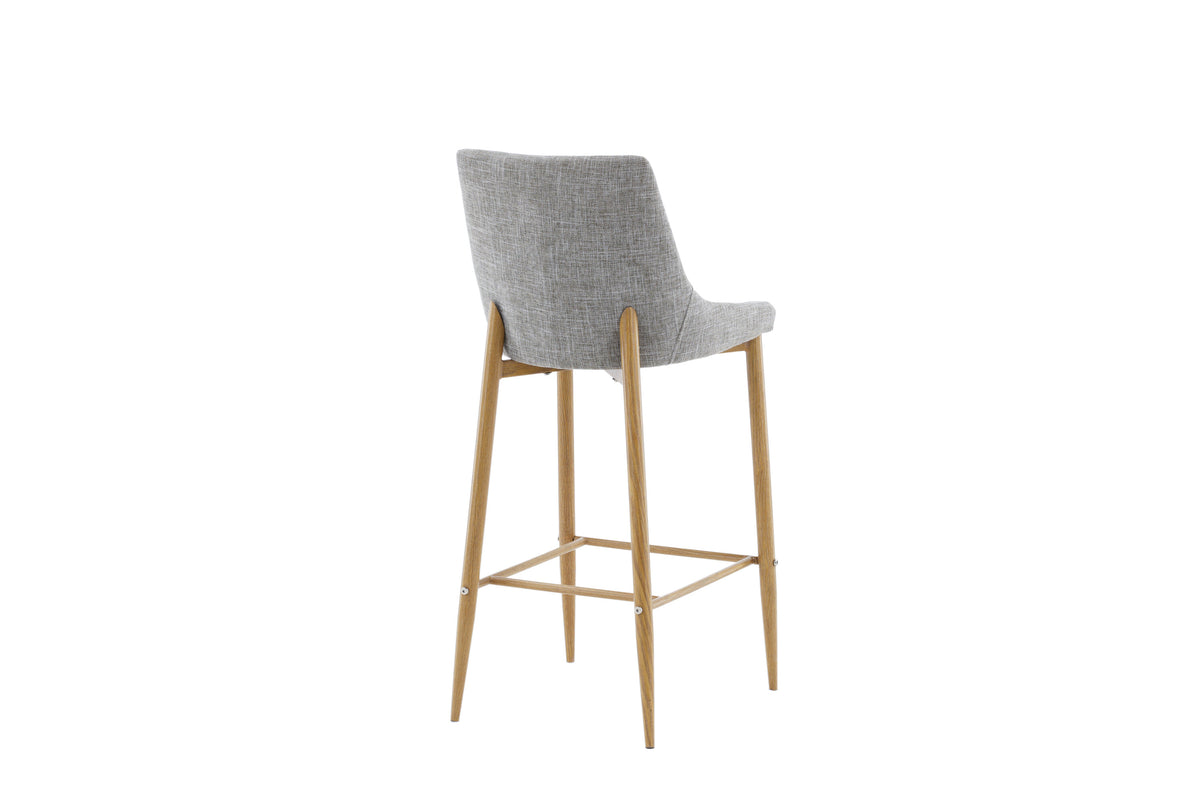2er-Set Barhocker Plaza mit Fußstütze - Hellgrau - Venture Home - le canapé