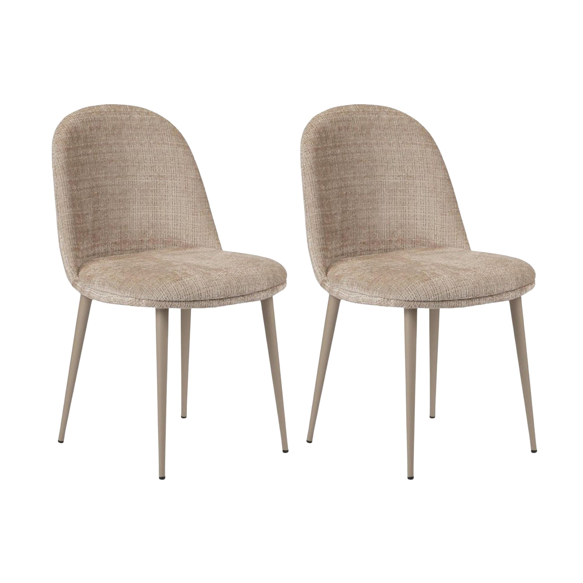 2er-Set Polsterstühle Egg - Creme