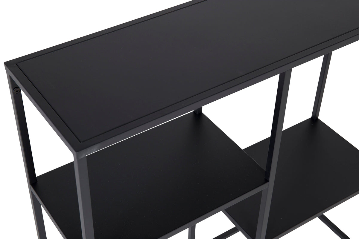 Regal Staal 81cm aus Metall mit 2 offenen Böden - Schwarz - Venture Home - le canapé