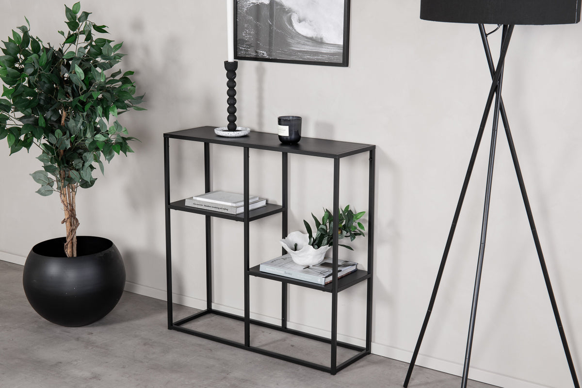 Regal Staal 81cm aus Metall mit 2 offenen Böden - Schwarz - Venture Home - le canapé