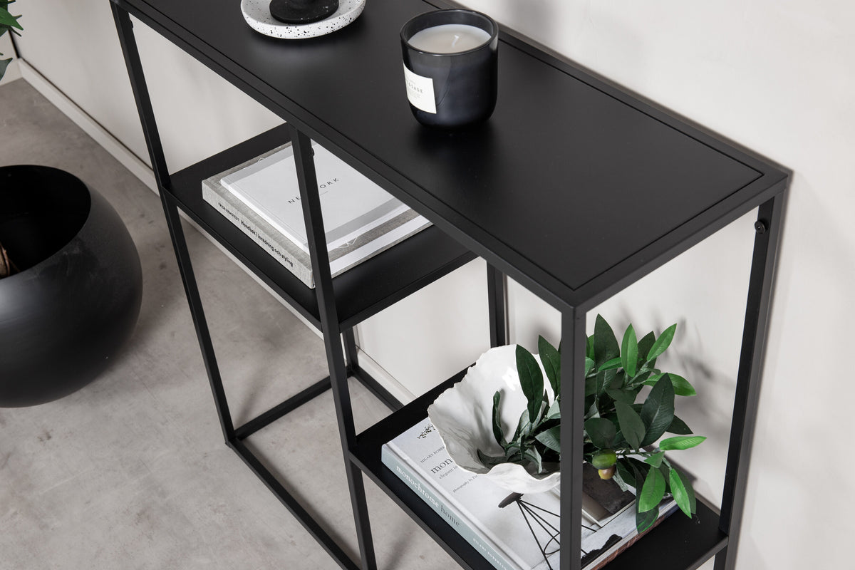 Regal Staal 81cm aus Metall mit 2 offenen Böden - Schwarz - Venture Home - le canapé