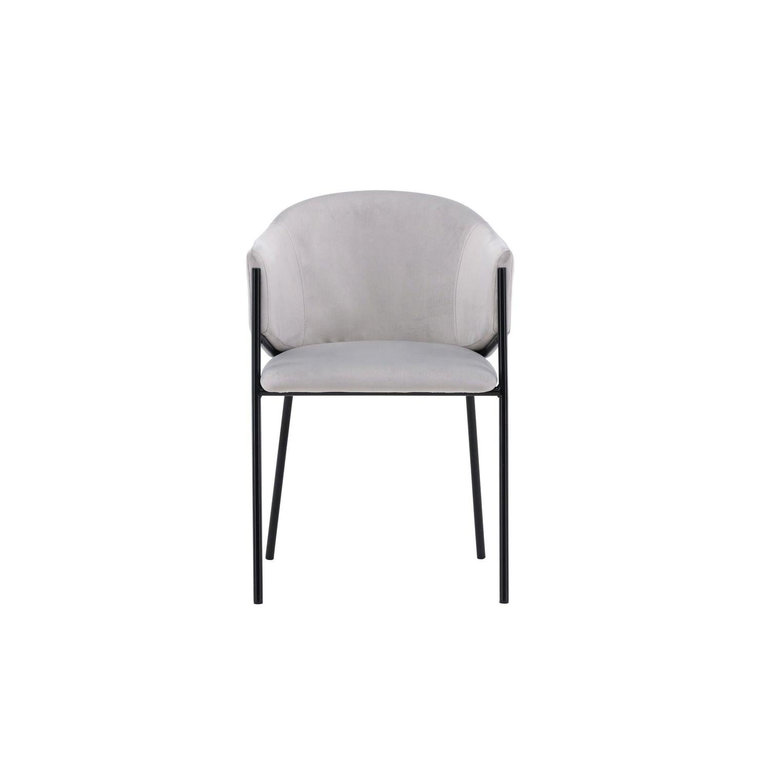 2er-Set Armlehnenstühle Evelina aus Samt - Hellgrau-Armlehnenstuhl-Venture Home-le canapé