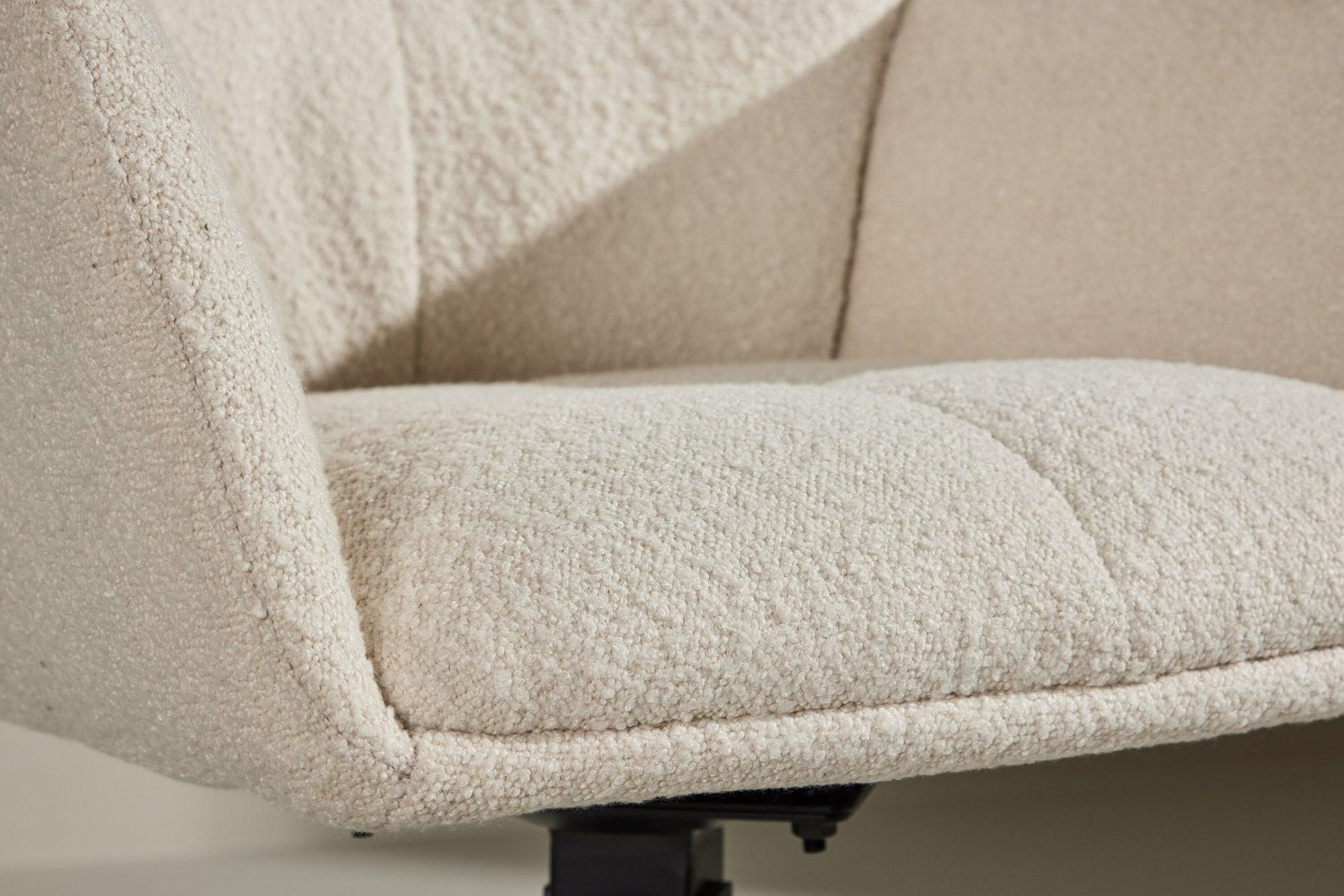2er-Set Armlehnenstühle Manchi drehbar aus Teddy Bouclé - Weiß-Armlehnenstuhl-Venture Home-le canapé