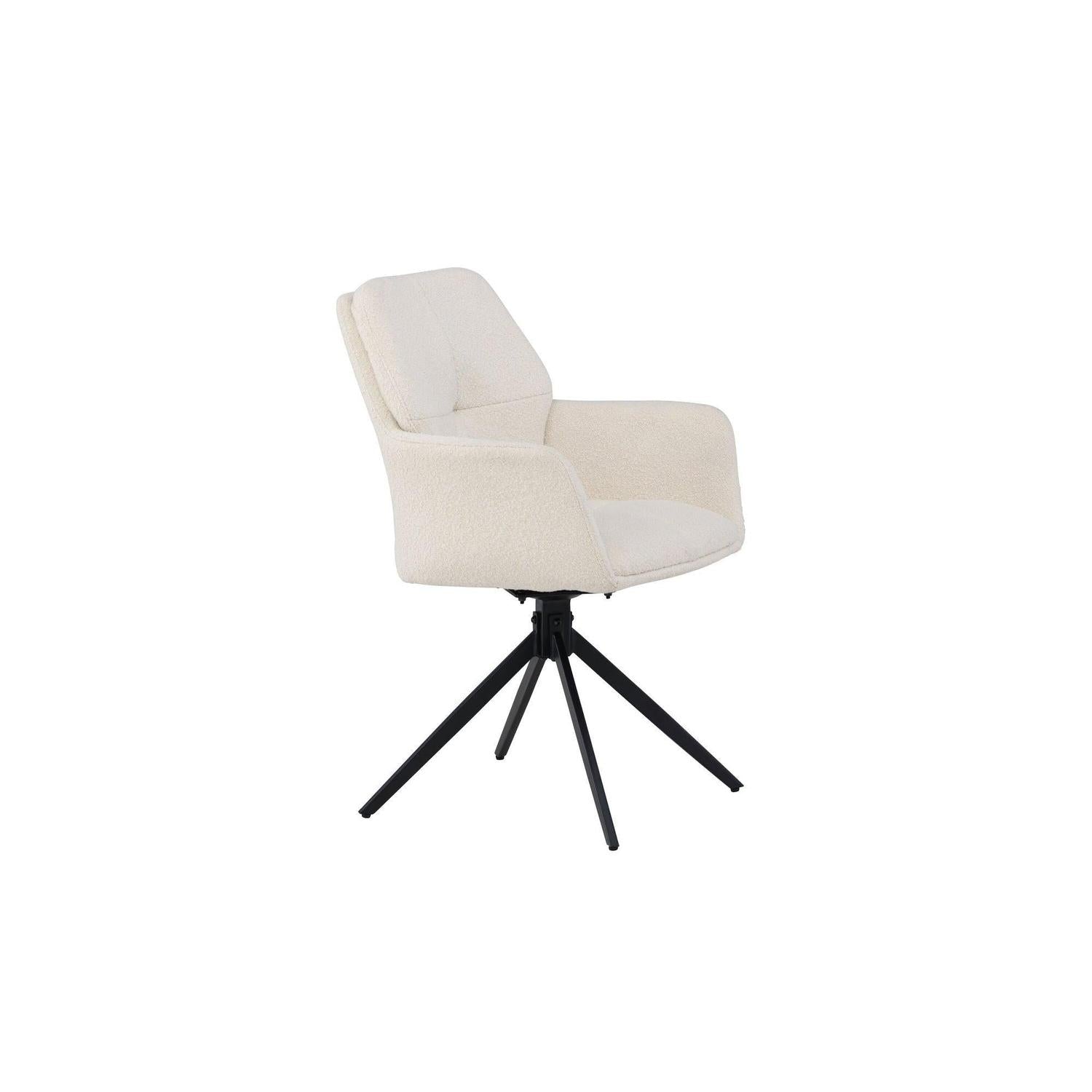 2er-Set Armlehnenstühle Manchi mit Drehfunktion - Weiß-Armlehnenstuhl-Venture Home-le canapé