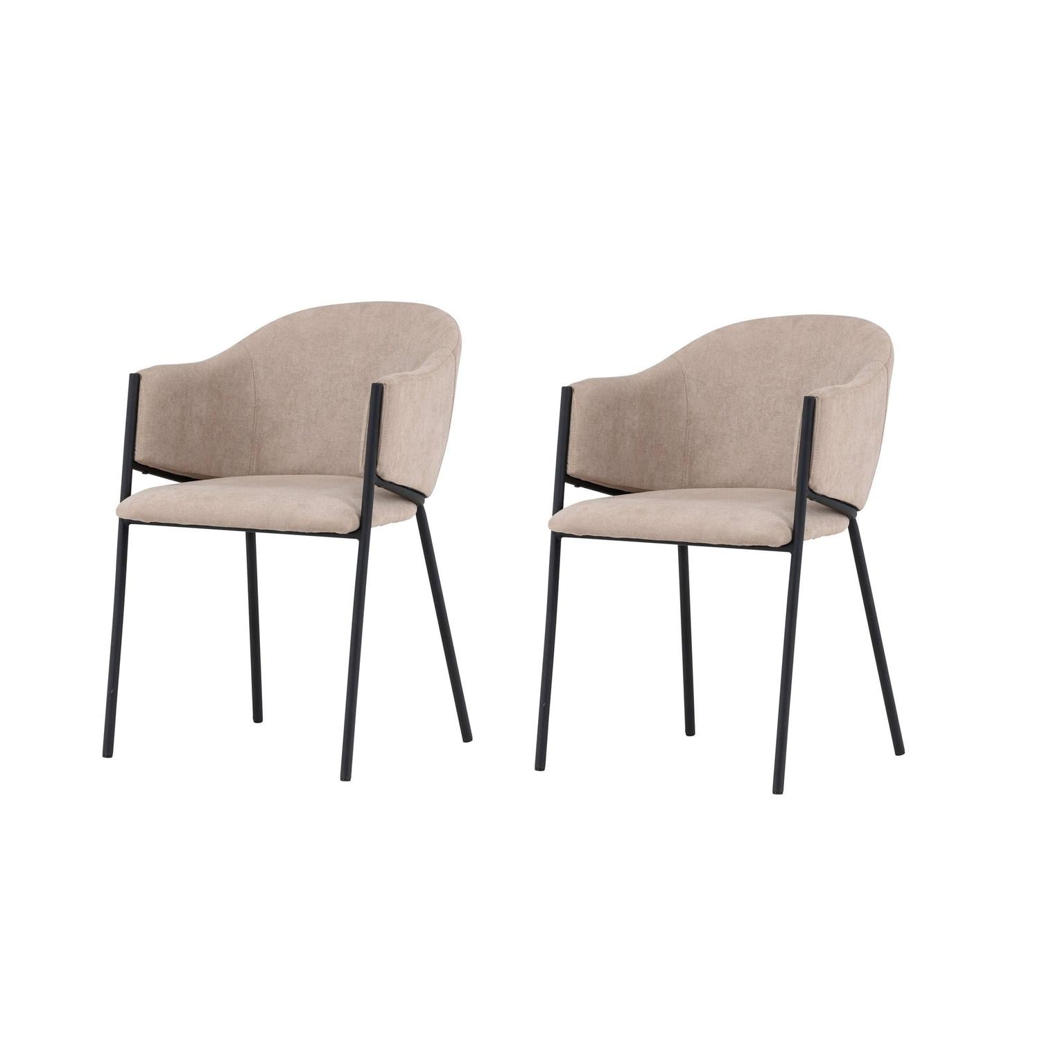 2er-Set Armlehnstühle Evelina - Beige-Armlehnenstuhl-Venture Home-le canapé