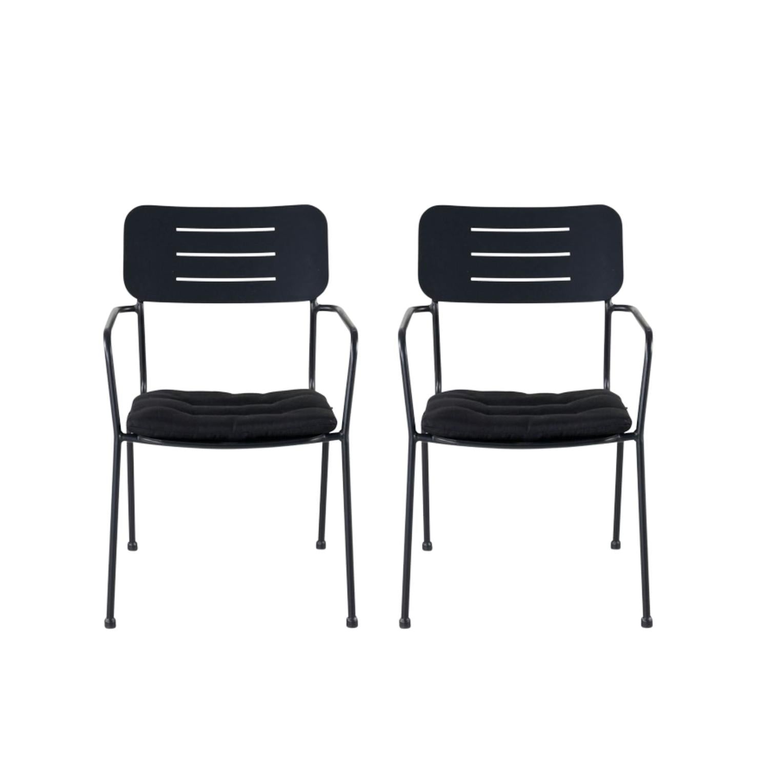 2er-Set Armlehnstühle Nicke aus Metall - Schwarz-Armlehnenstühle-Venture Home-le canapé
