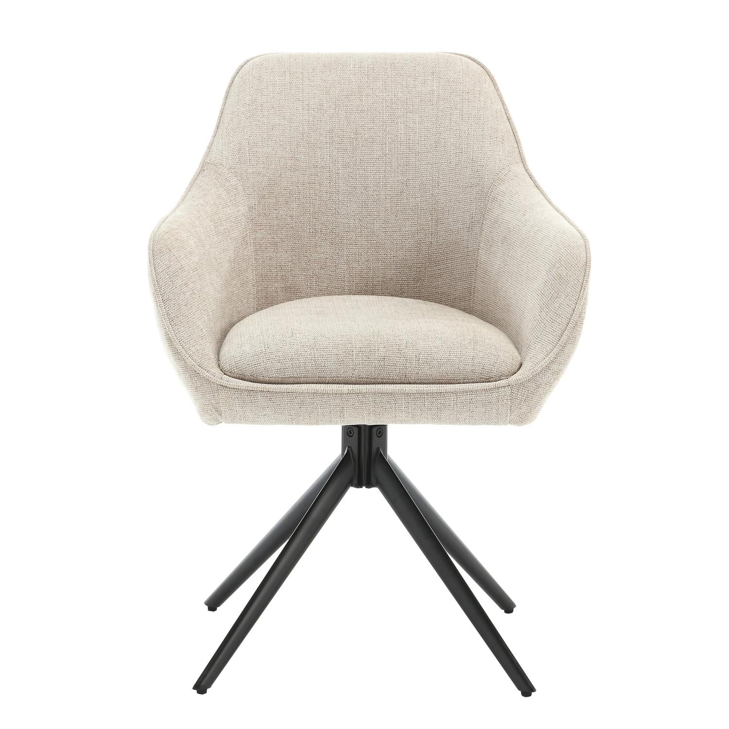 2er-Set Armlehnstühle Thomas drehbar - Beige-Armlehnenstühle-Livingfurn-le canapé