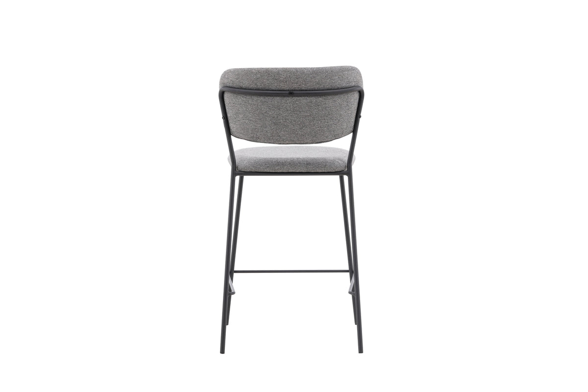 2er-Set Barhocker Bell mit Fußstütze - Grau-Barhocker-Venture Home-le canapé