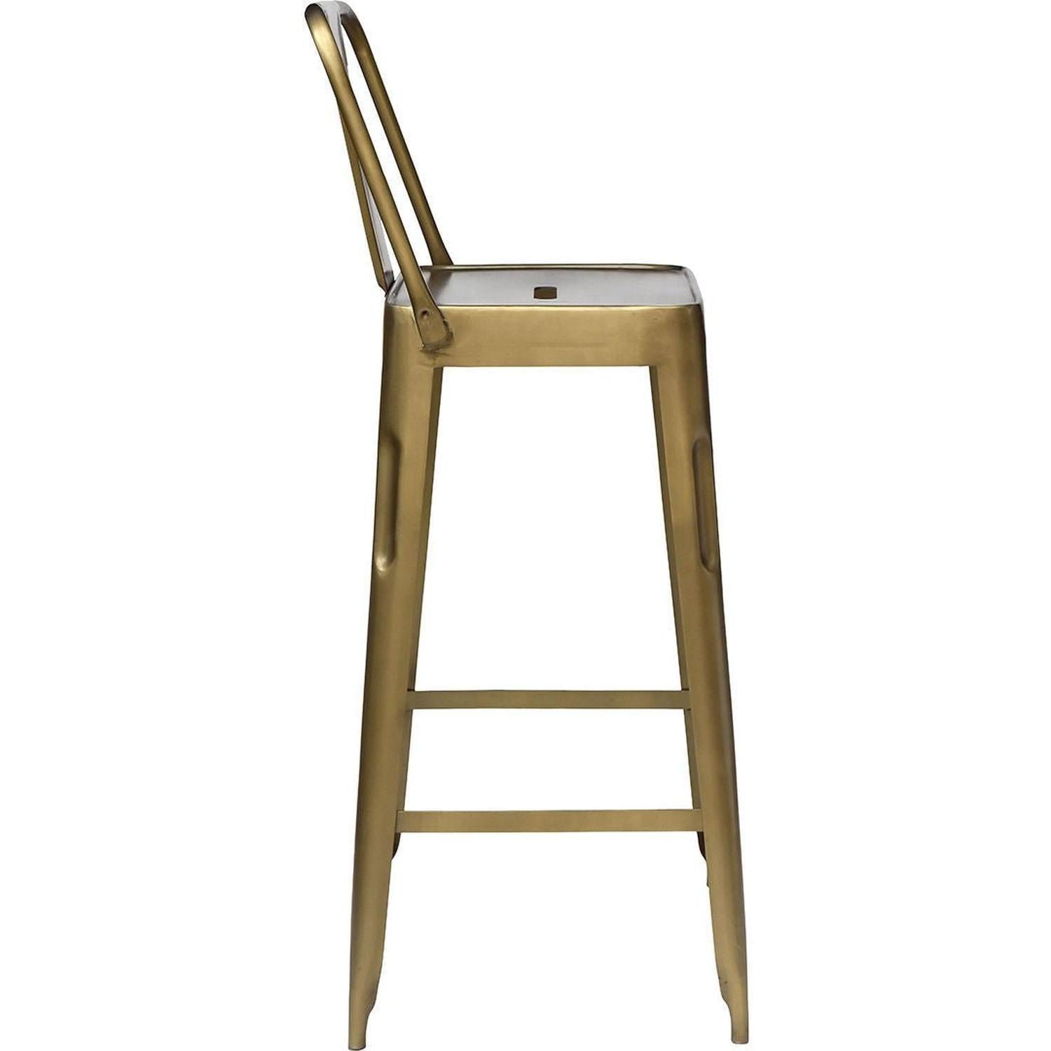 2er-Set Barhocker Copenhagen aus Eisen - Antikmessing glänzend-Barhocker-Trademark Living-le canapé
