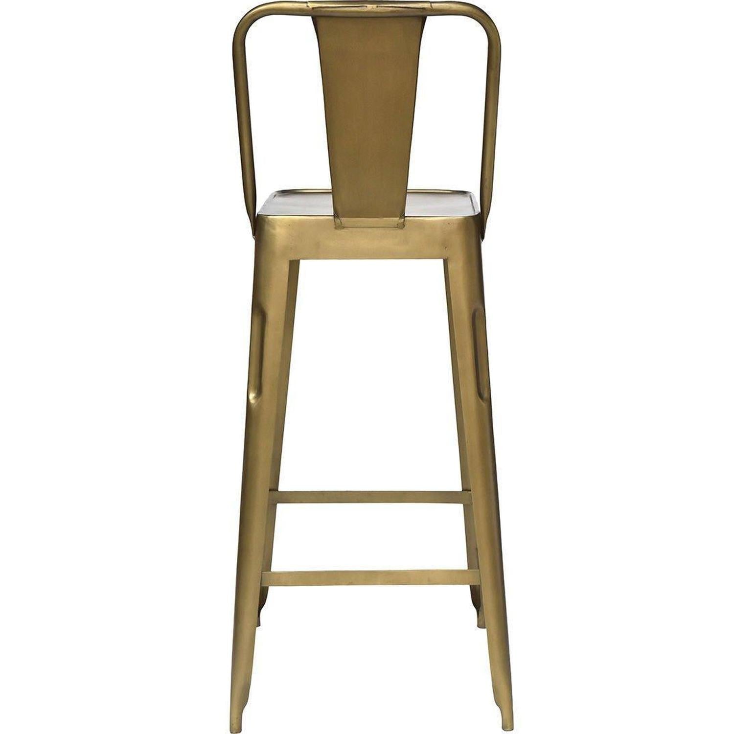 2er-Set Barhocker Copenhagen aus Eisen - Antikmessing glänzend-Barhocker-Trademark Living-le canapé
