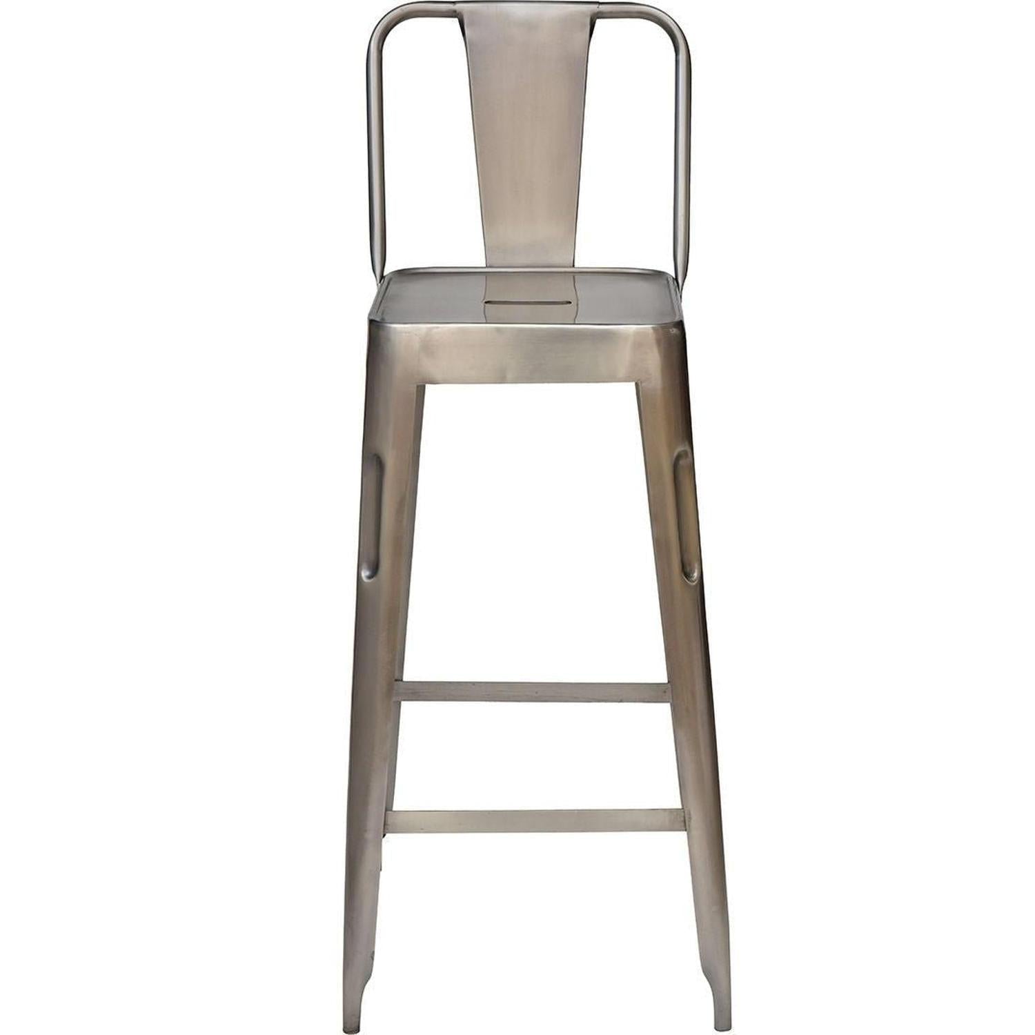 2er-Set Barhocker Copenhagen aus Eisen - Silber glänzend-Barhocker-Trademark Living-le canapé