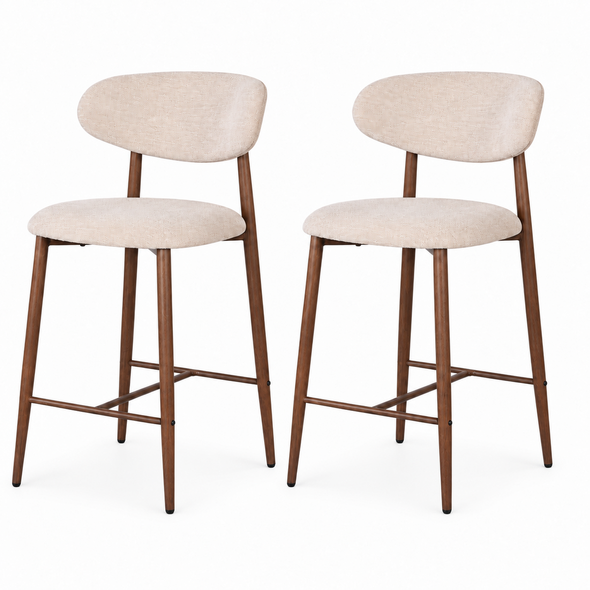 2er-Set Barhocker Küche Japandi - Beige-Barhocker-Pole to Pole-le canapé