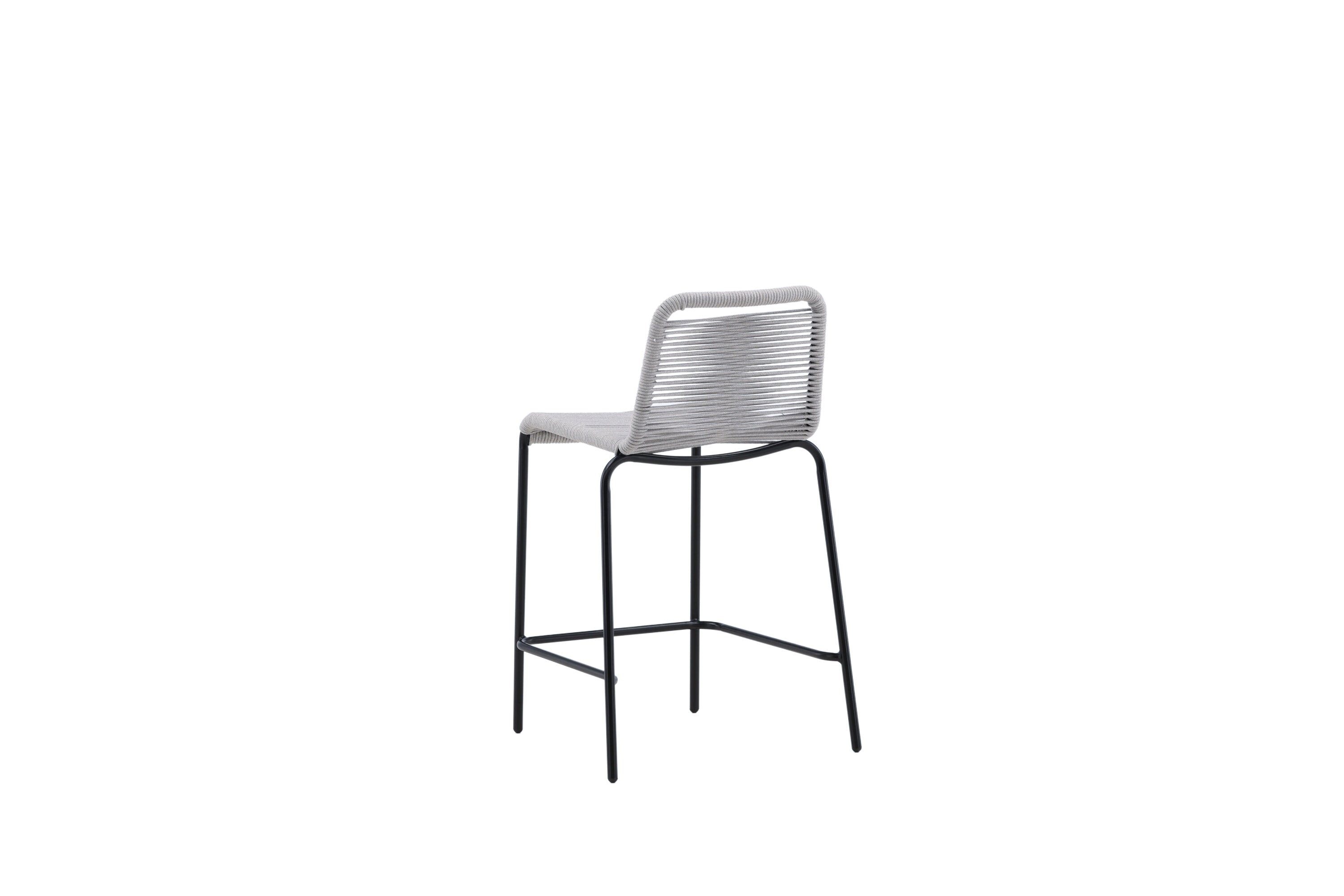 2er-Set Barhocker Lindos aus Seil - Grau-Outdoor Stühle-Venture Home-le canapé