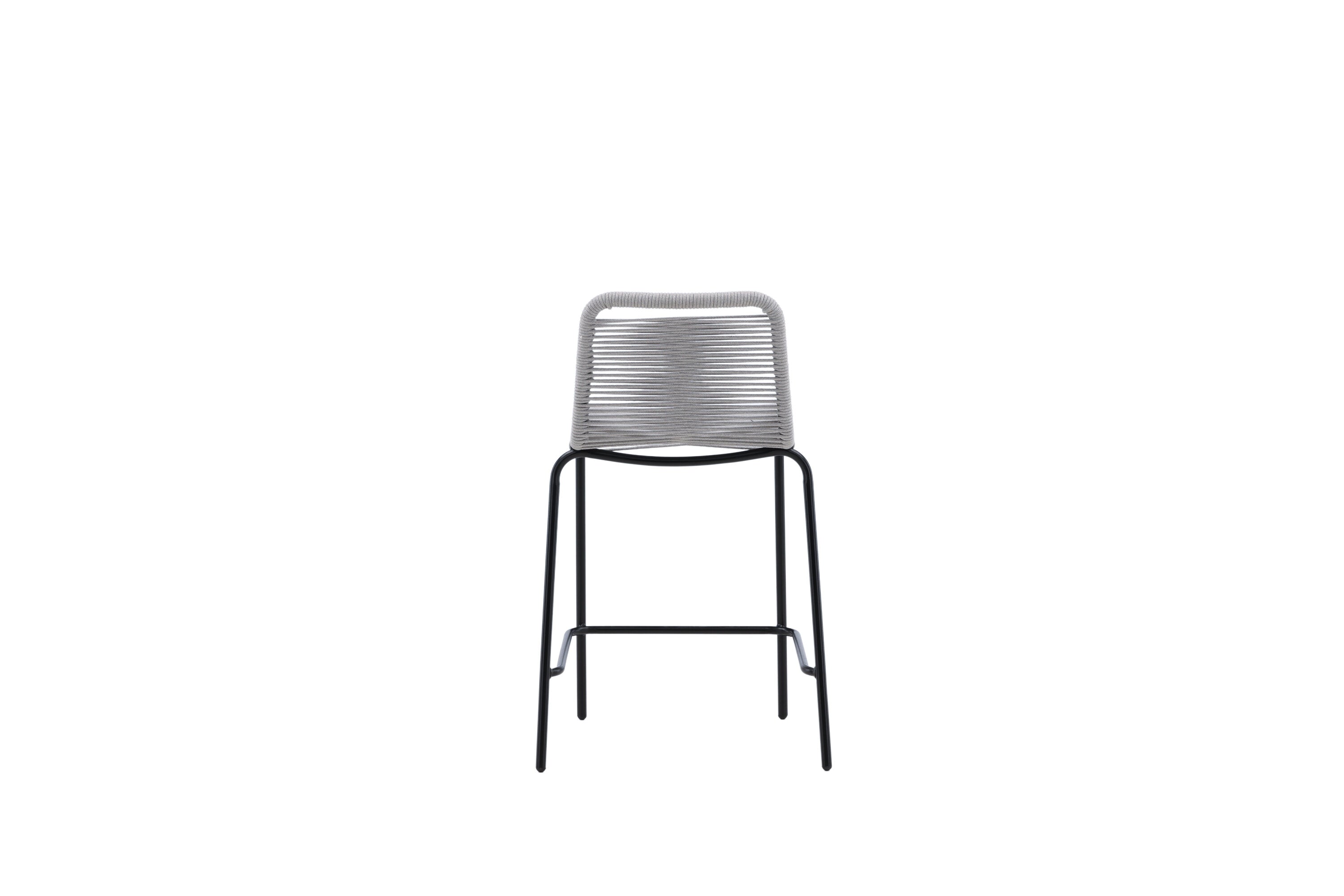 2er-Set Barhocker Lindos aus Seil - Grau-Outdoor Stühle-Venture Home-le canapé