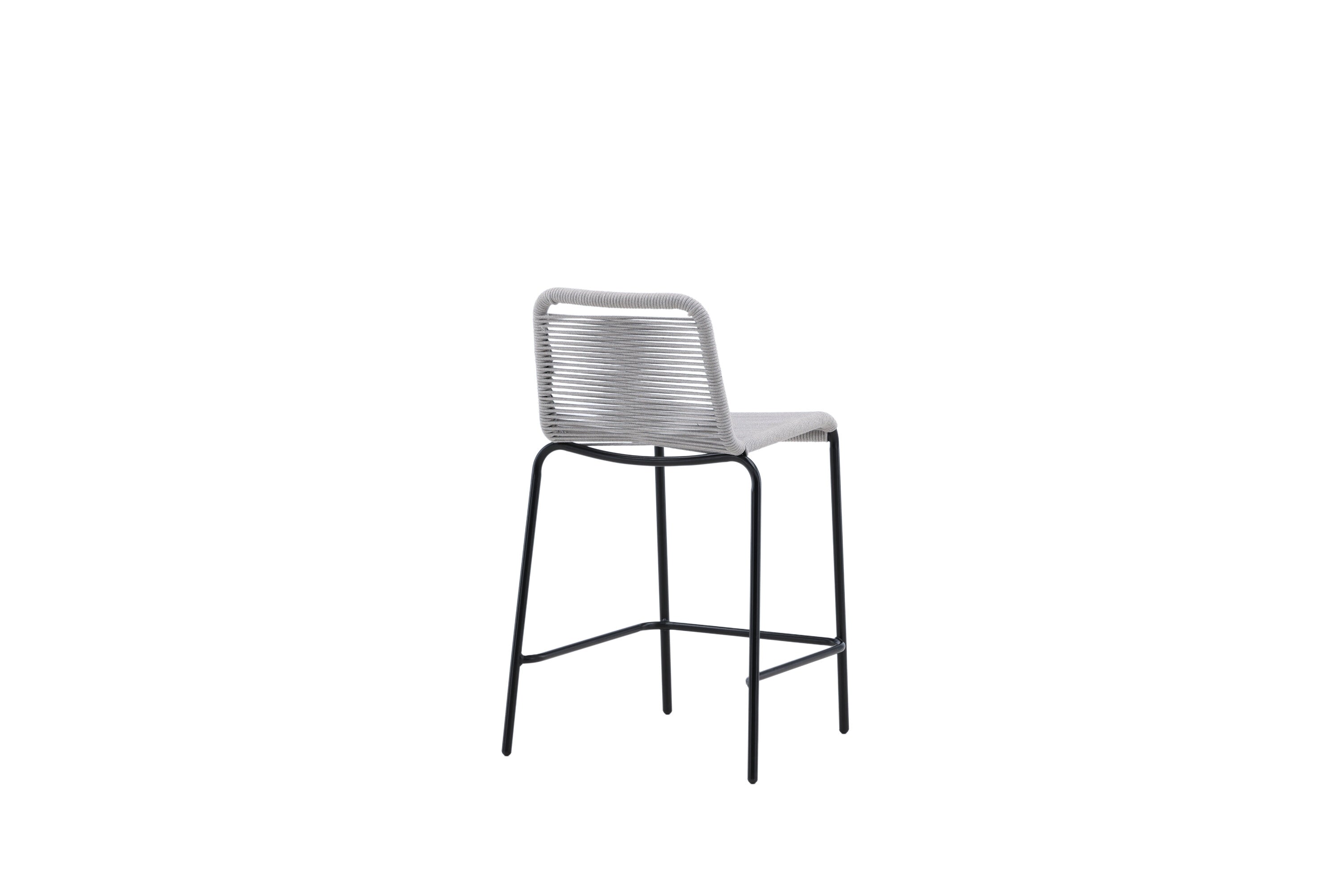 2er-Set Barhocker Lindos aus Seil - Grau-Outdoor Stühle-Venture Home-le canapé