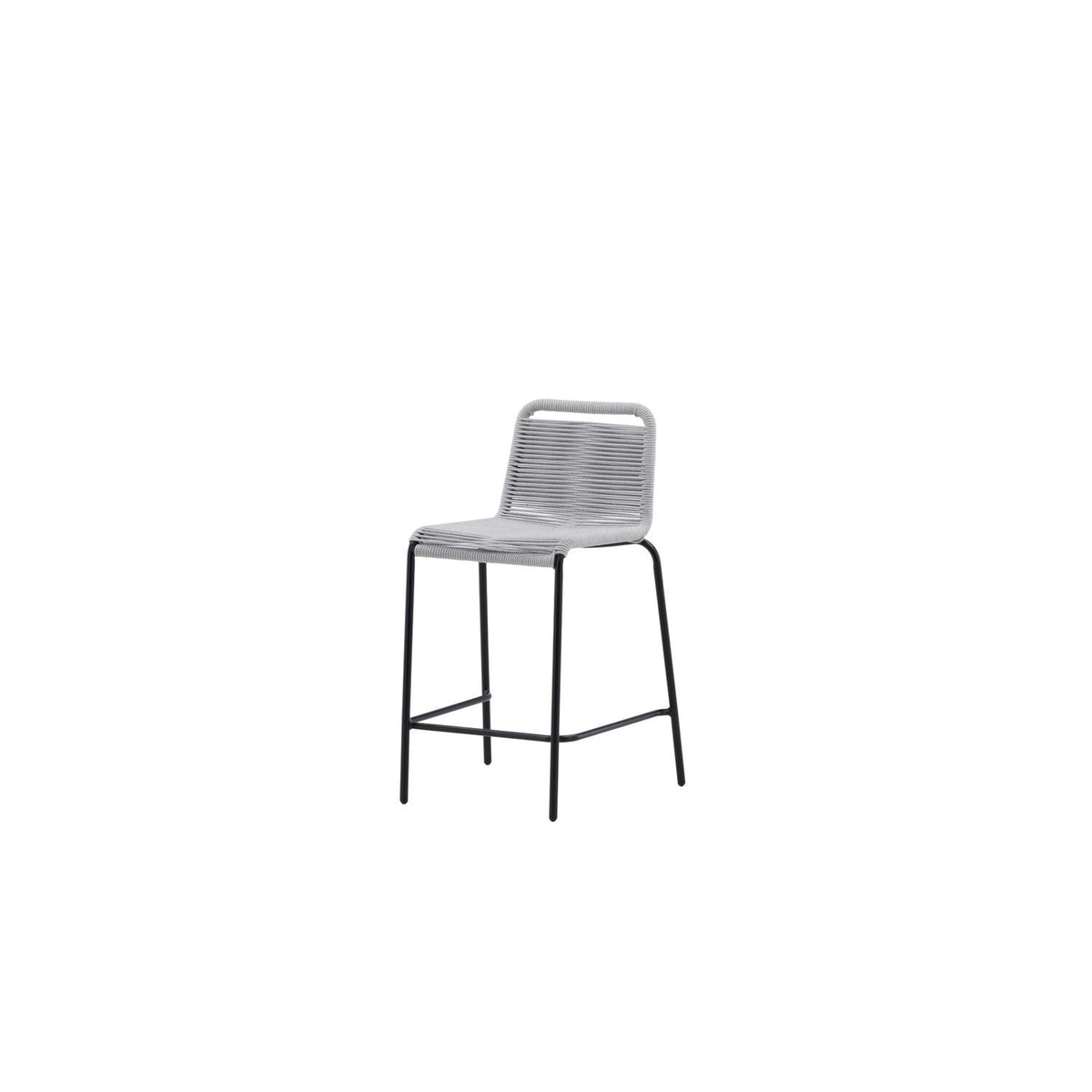 2er-Set Barhocker Lindos aus Seil - Grau-Outdoor Stühle-Venture Home-le canapé