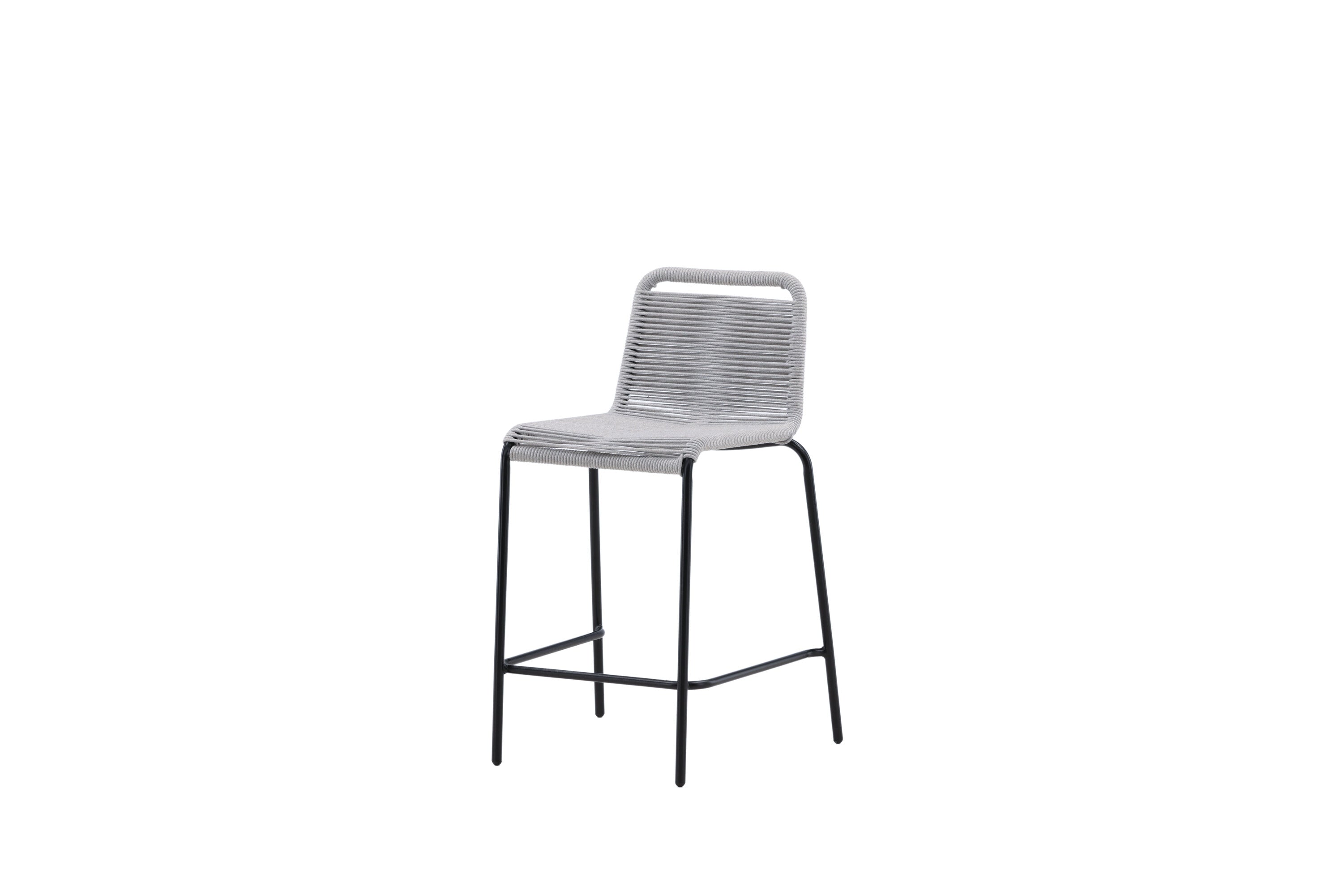 2er-Set Barhocker Lindos aus Seil - Grau-Outdoor Stühle-Venture Home-le canapé