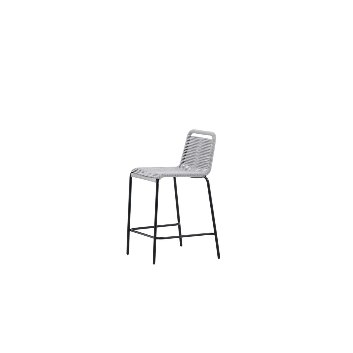 2er-Set Barhocker Lindos aus Seil - Grau-Outdoor Stühle-Venture Home-le canapé