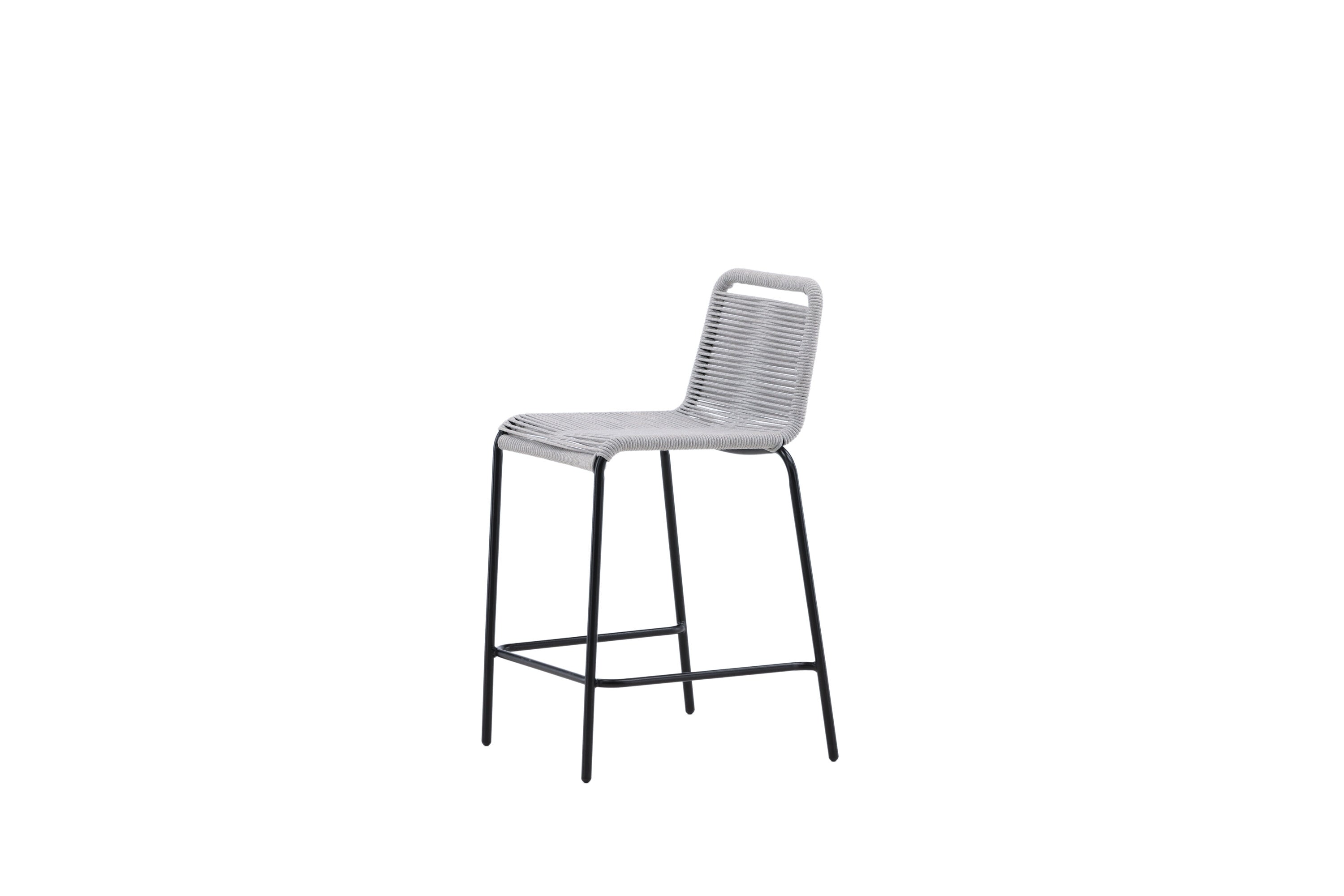 2er-Set Barhocker Lindos aus Seil - Grau-Outdoor Stühle-Venture Home-le canapé