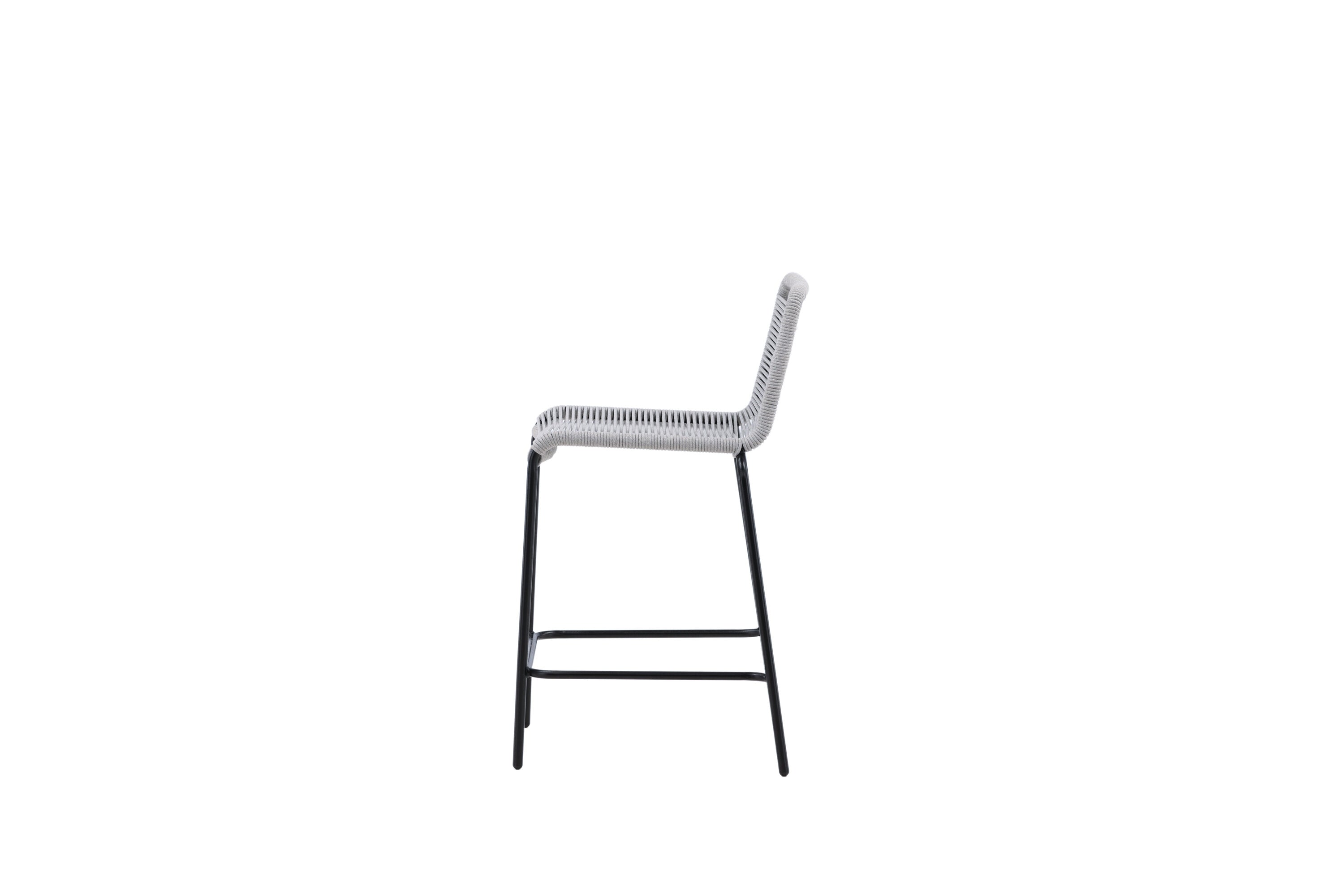 2er-Set Barhocker Lindos aus Seil - Grau-Outdoor Stühle-Venture Home-le canapé