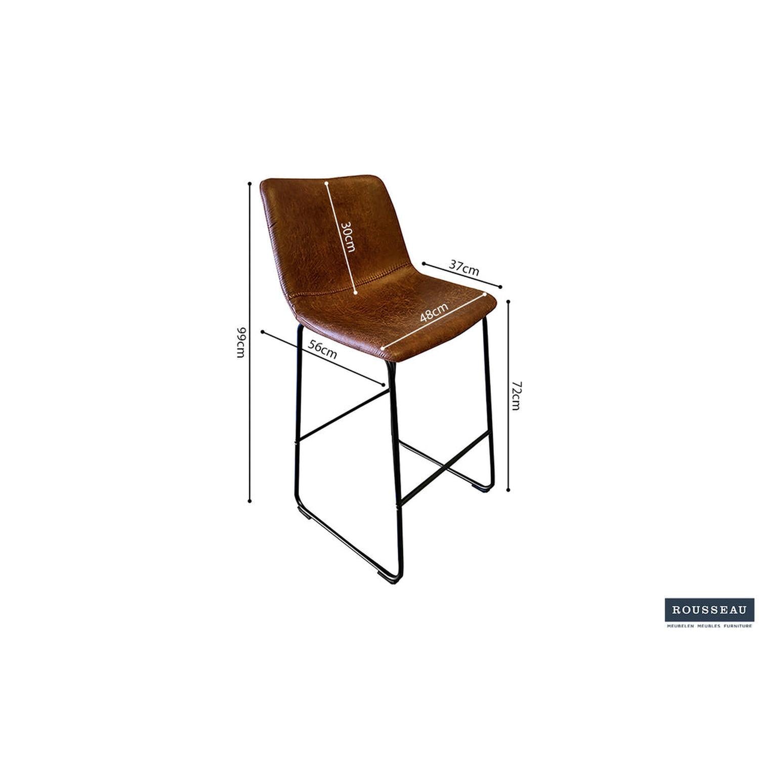 2er-Set Barhocker Mancia - Cognac-Barhocker-Rousseau-le canapé