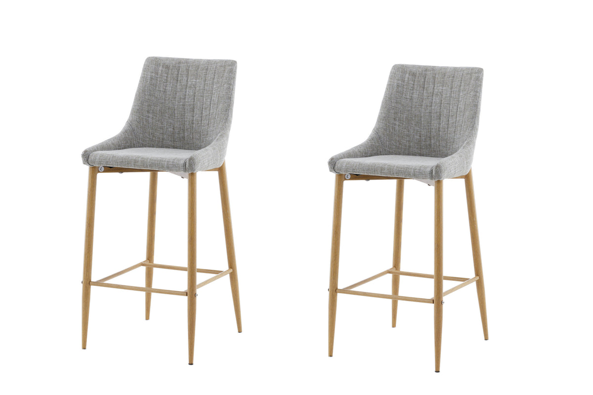 2er-Set Barhocker Plaza mit Fußstütze - Hellgrau-Barhocker-Venture Home-le canapé