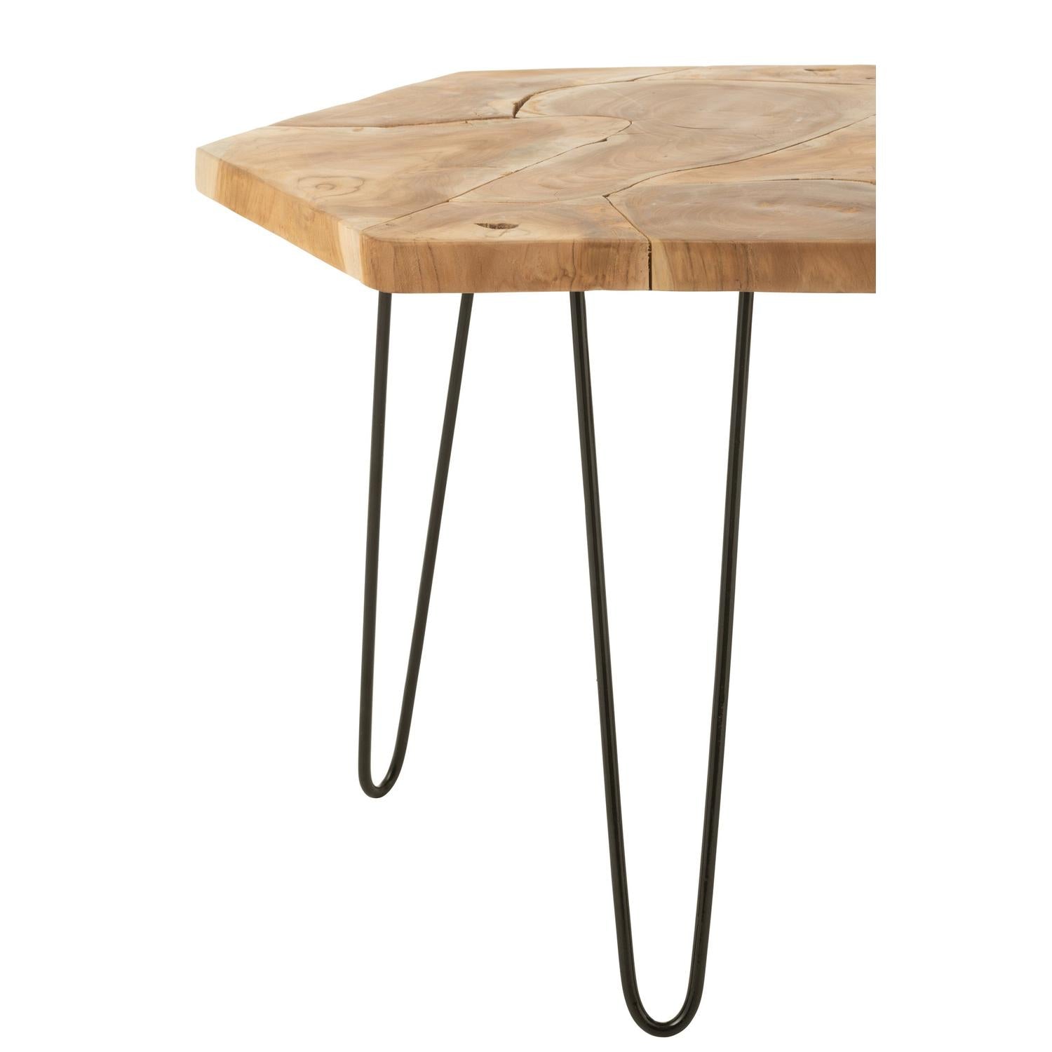 2er-Set Beistelltische Armand aus Teakholz und Metall - Hellbraun-Beistelltische-J-Line-le canapé