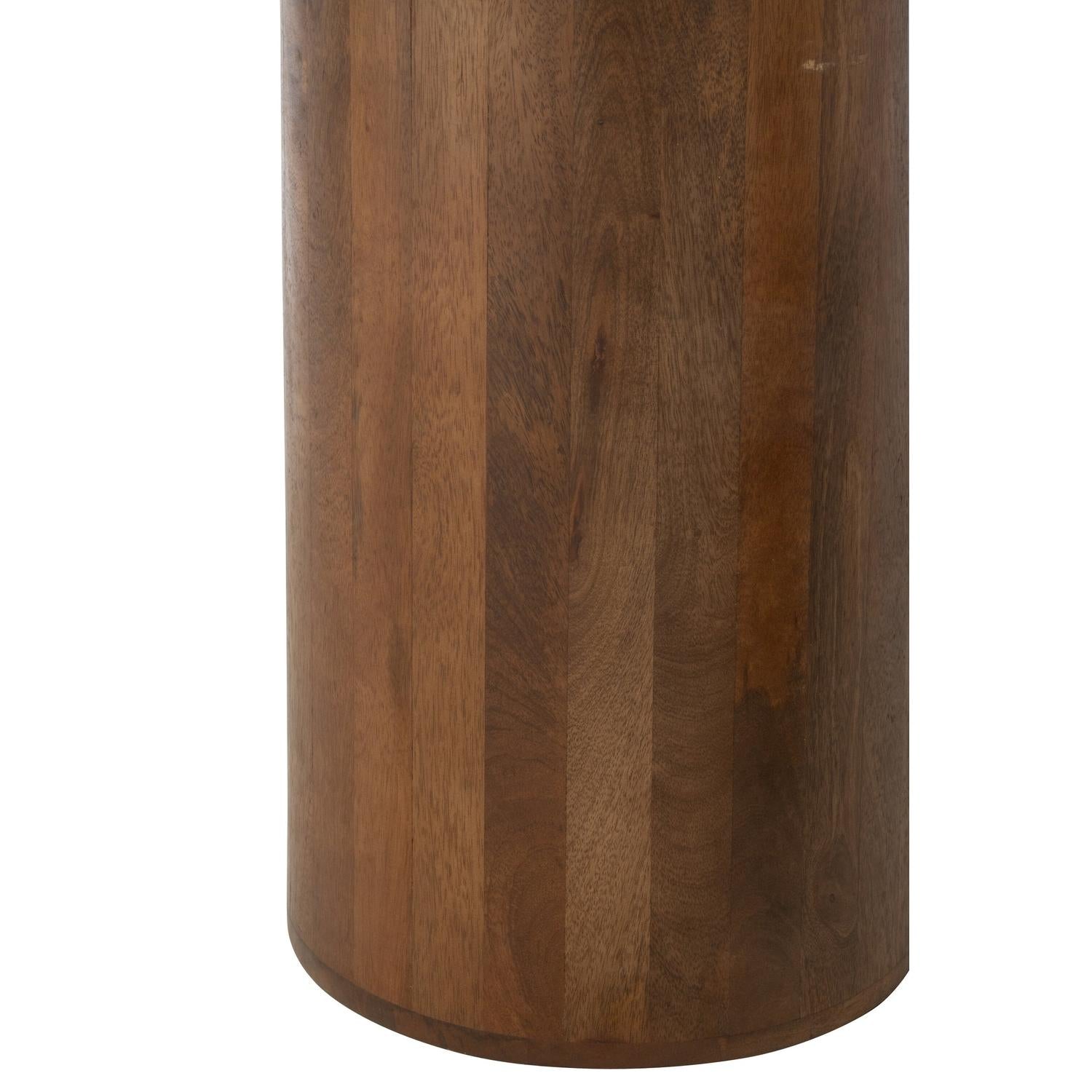2er-Set Beistelltische Arte aus Marmor und Mangoholz Ø56cm - Terrakotta/Braun-Beistelltische-J-Line-le canapé