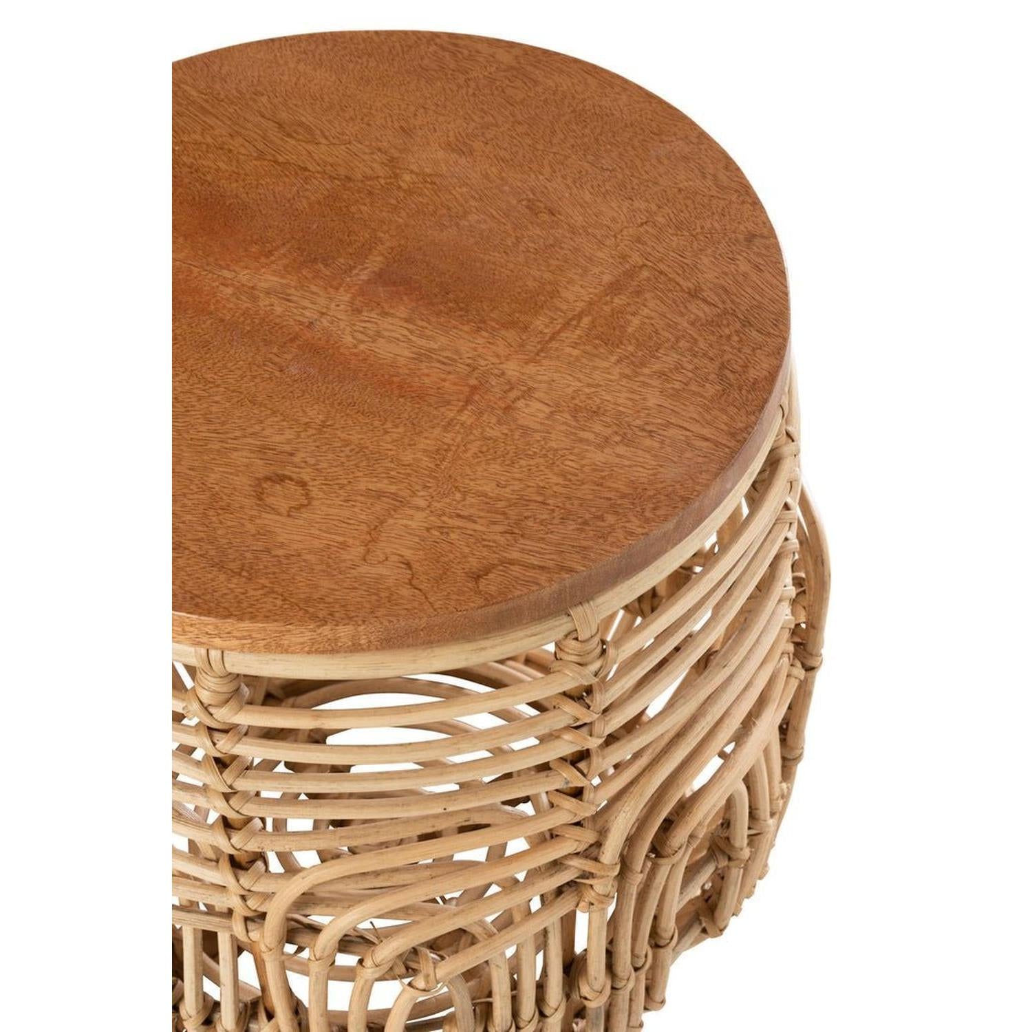 2er - Set Beistelltische Ellen rund Ø48cm aus Rattan - Natur5400924207755Beistelltisch
