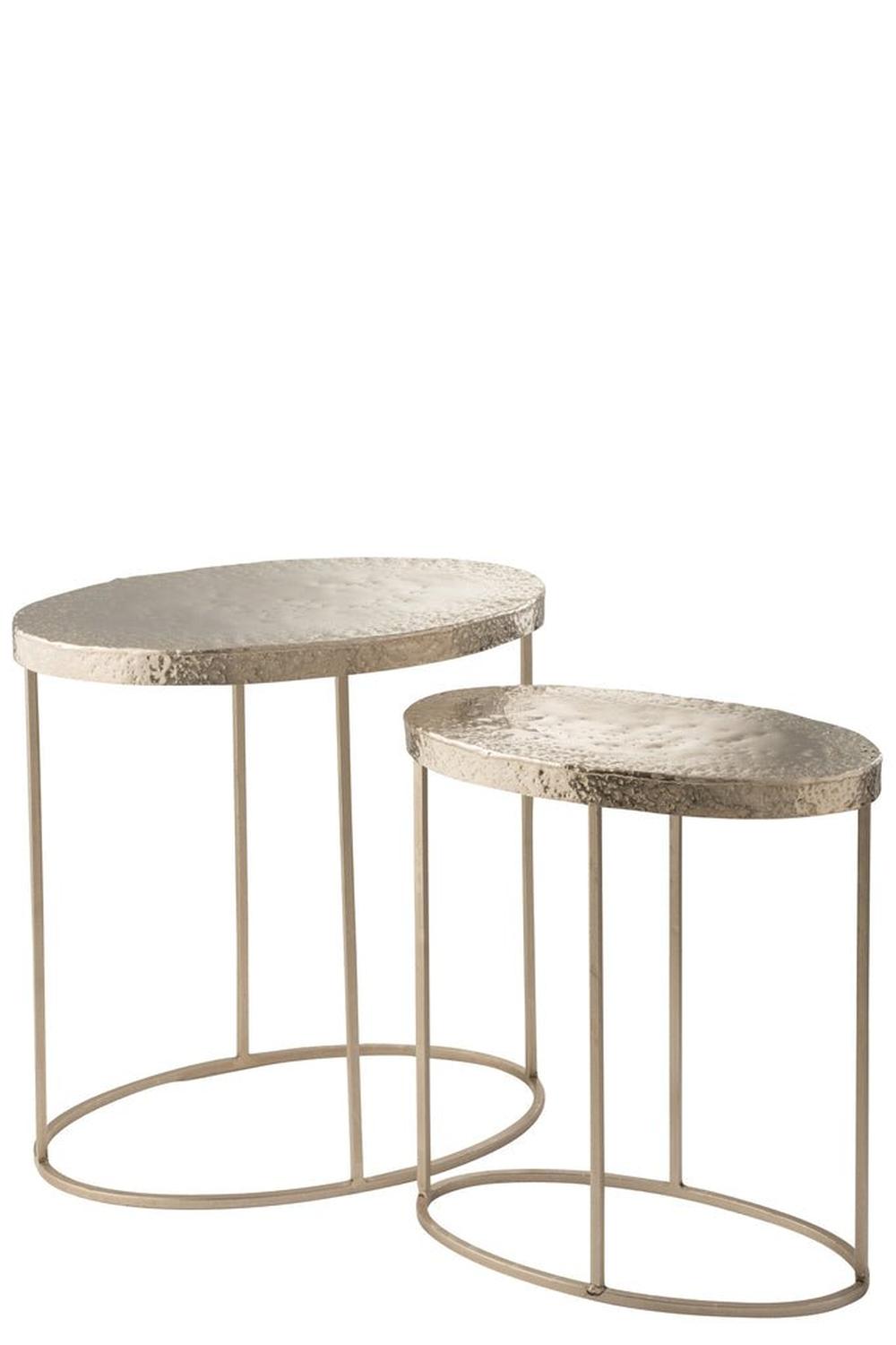 2er - Set Beistelltische Oval - Silber5400924076603Beistelltisch